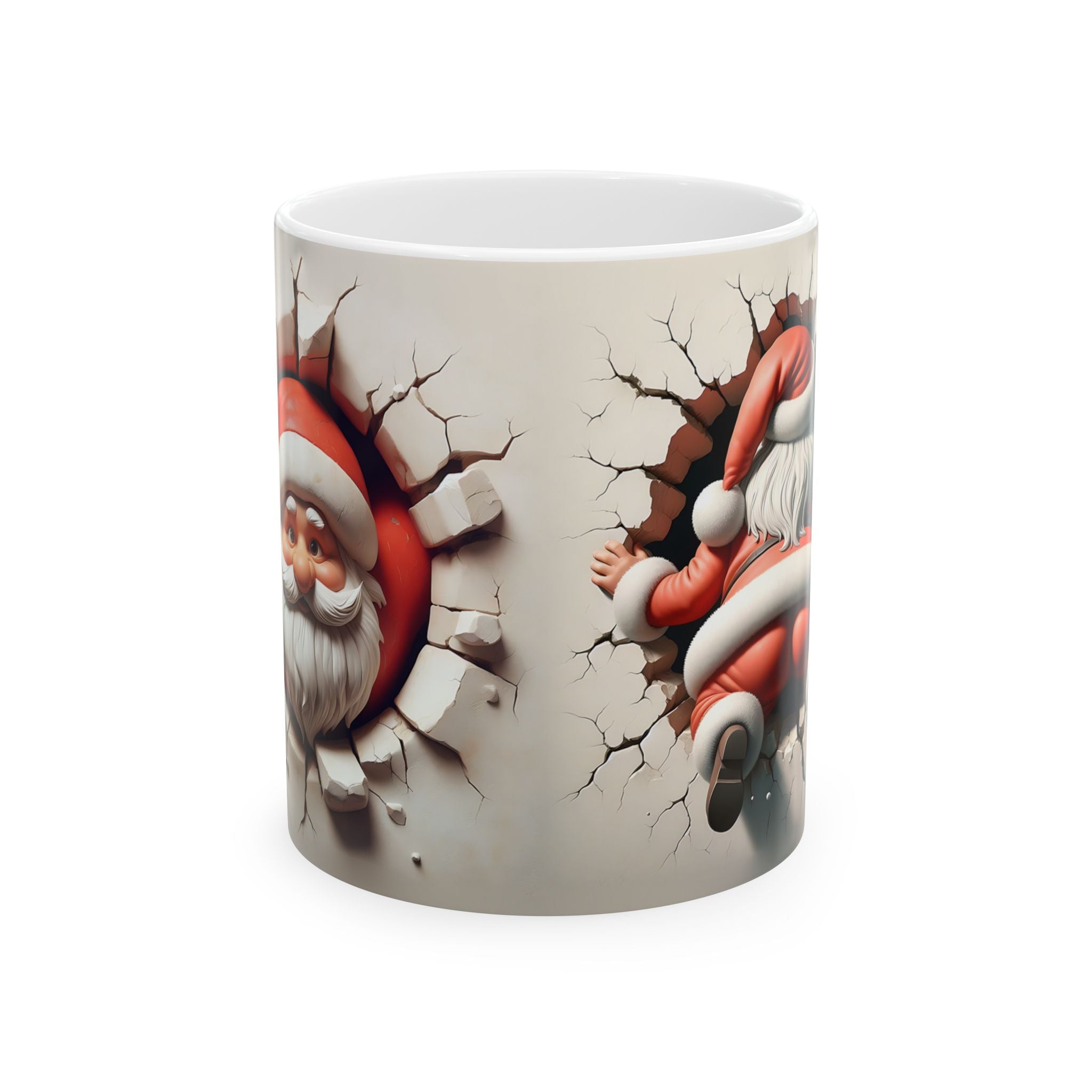 Santa's Brick-Breaking Christmas Mug