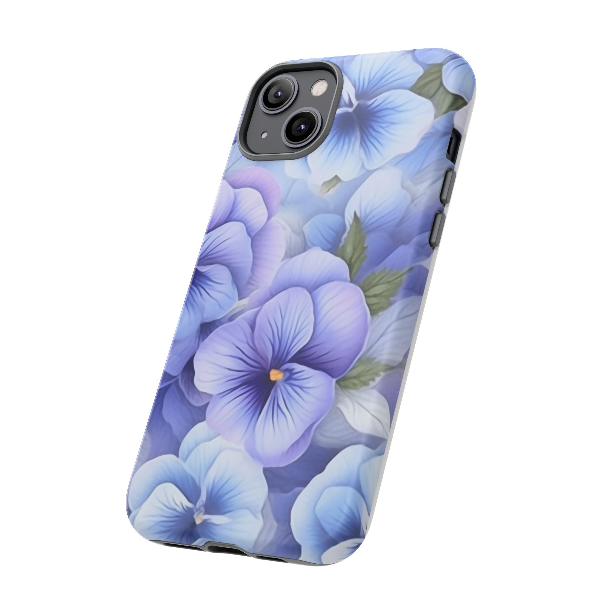 Dreamy Pansy Blue iPhone Case - Hexagon Stone