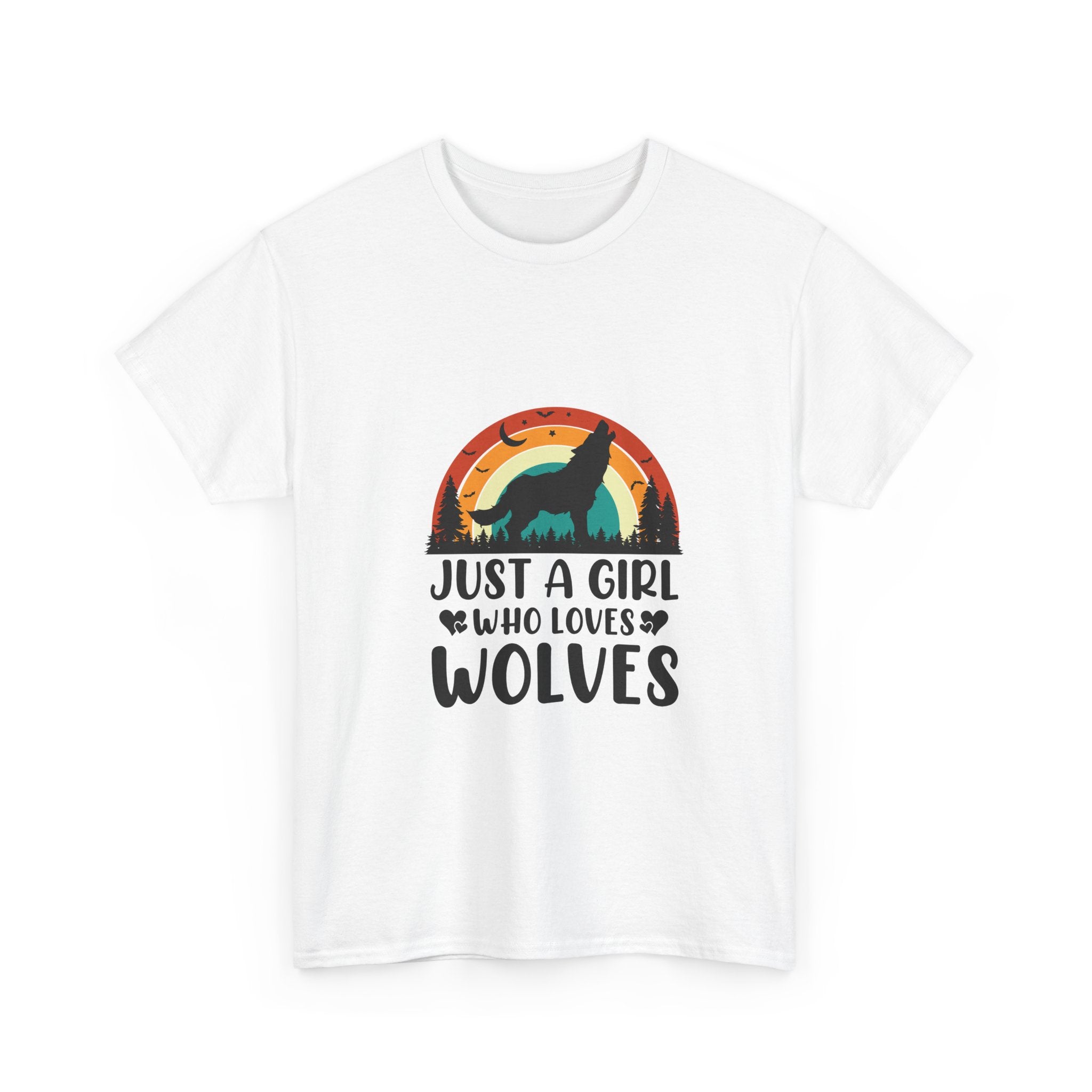 Wolf Howling Retro Girl T-Shirt