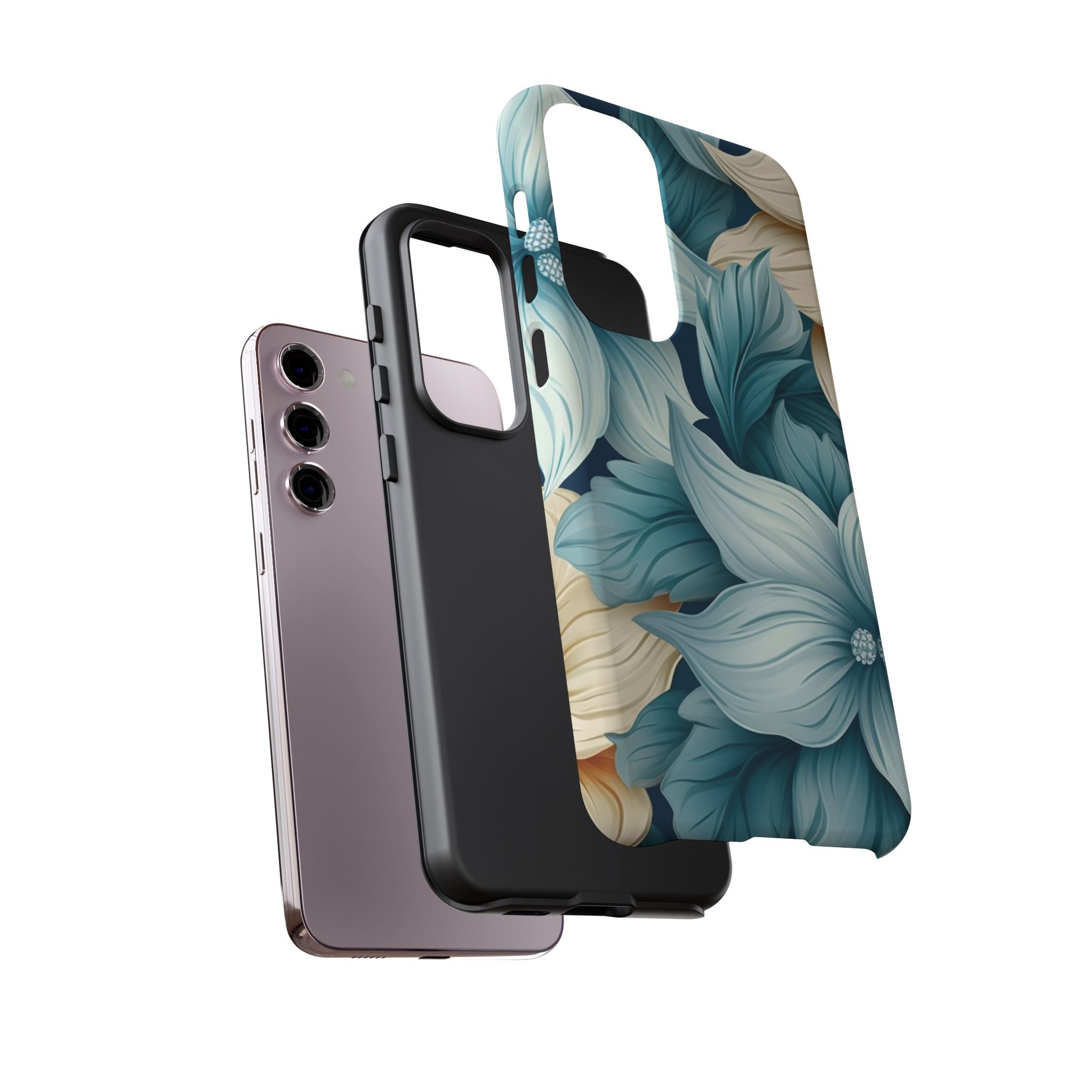 Teal Floral Samsung Phone Case