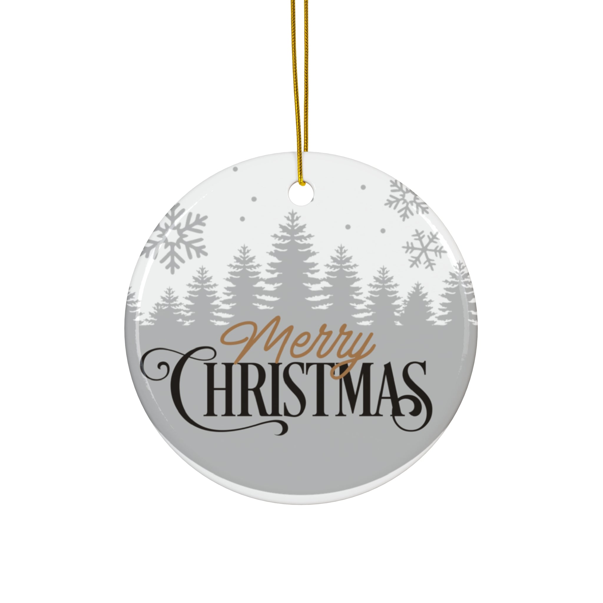 Minimalist Merry Christmas Ceramic Ornament