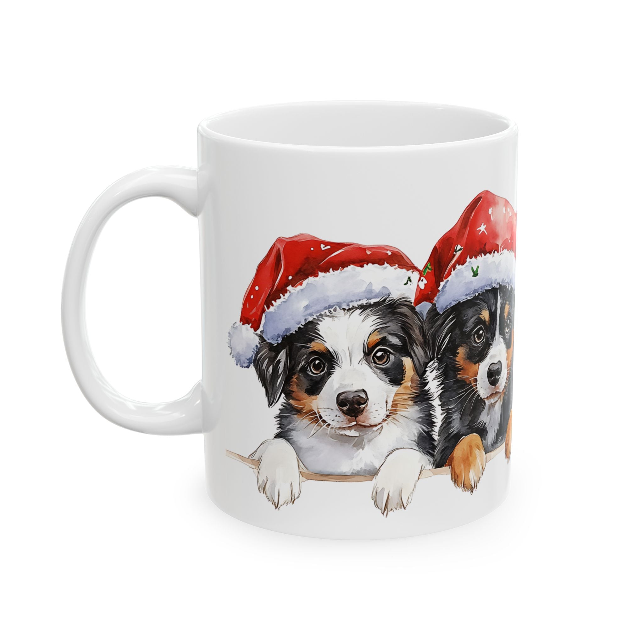 Aussie Shepherd Puppies Christmas Mug