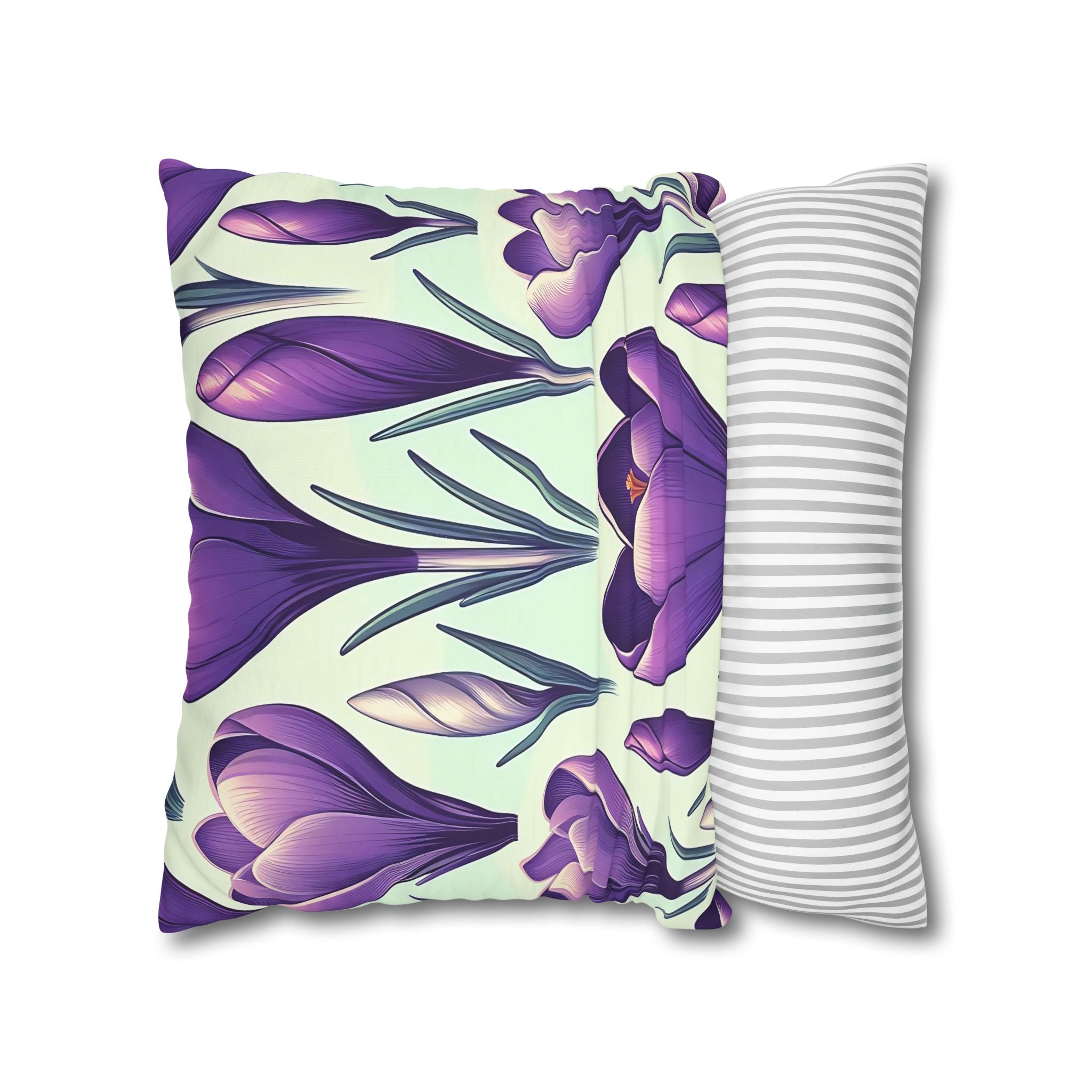 Purple Crocus Floral Pillowcase