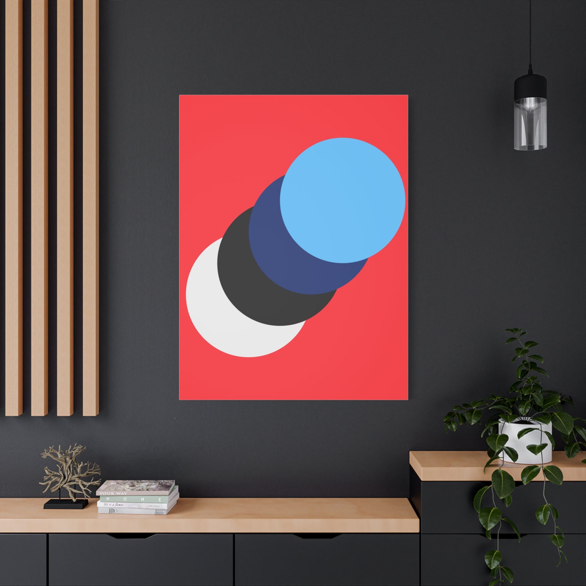 Abstract Red Circle Canvas Art Print