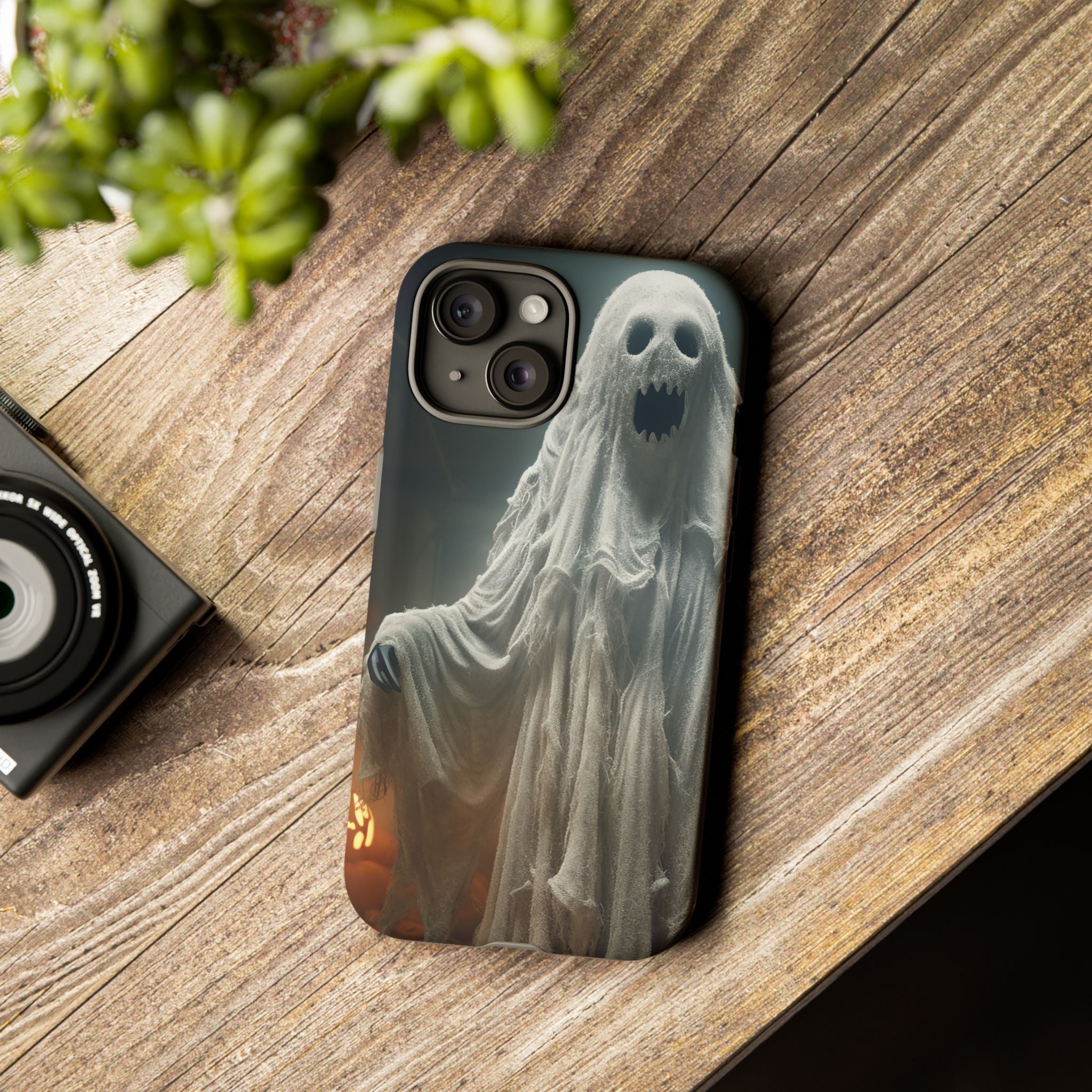 Spooky Ghost Hexagon Stone iPhone Case