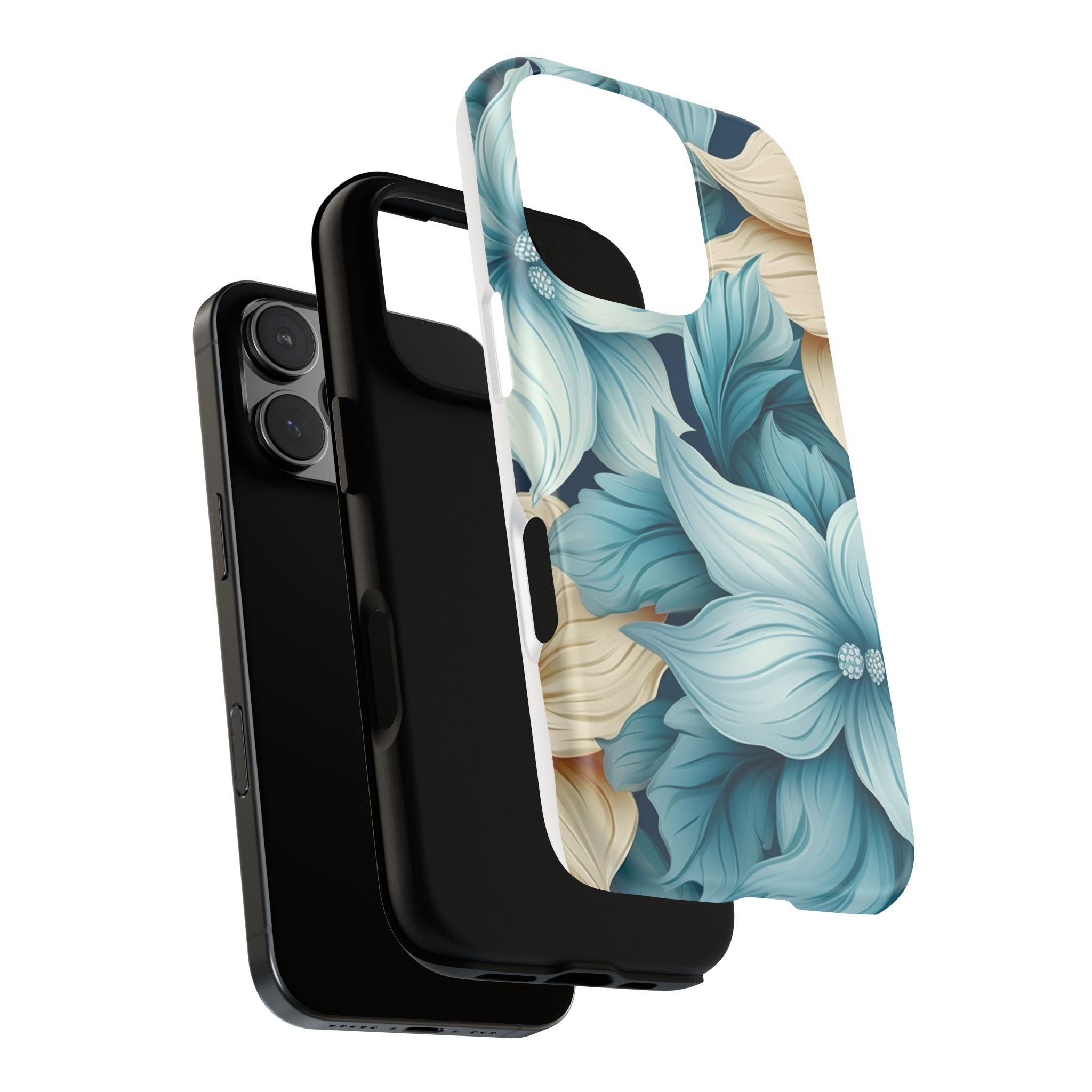 Teal Floral Hexagon iPhone Case - Rugged