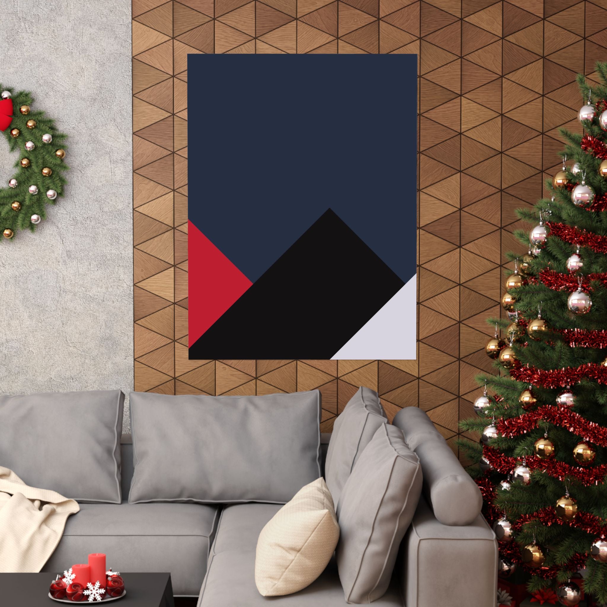 Abstract Geometric Navy Triangle Poster