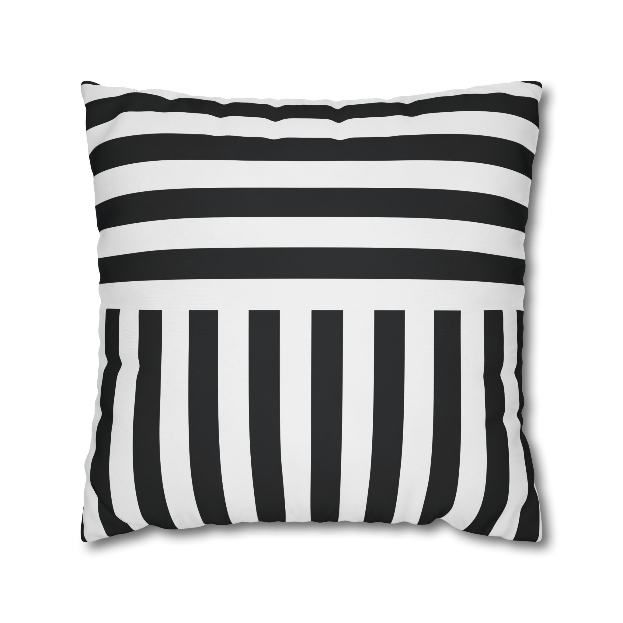 Geometric Black & White Stripe Pillowcase