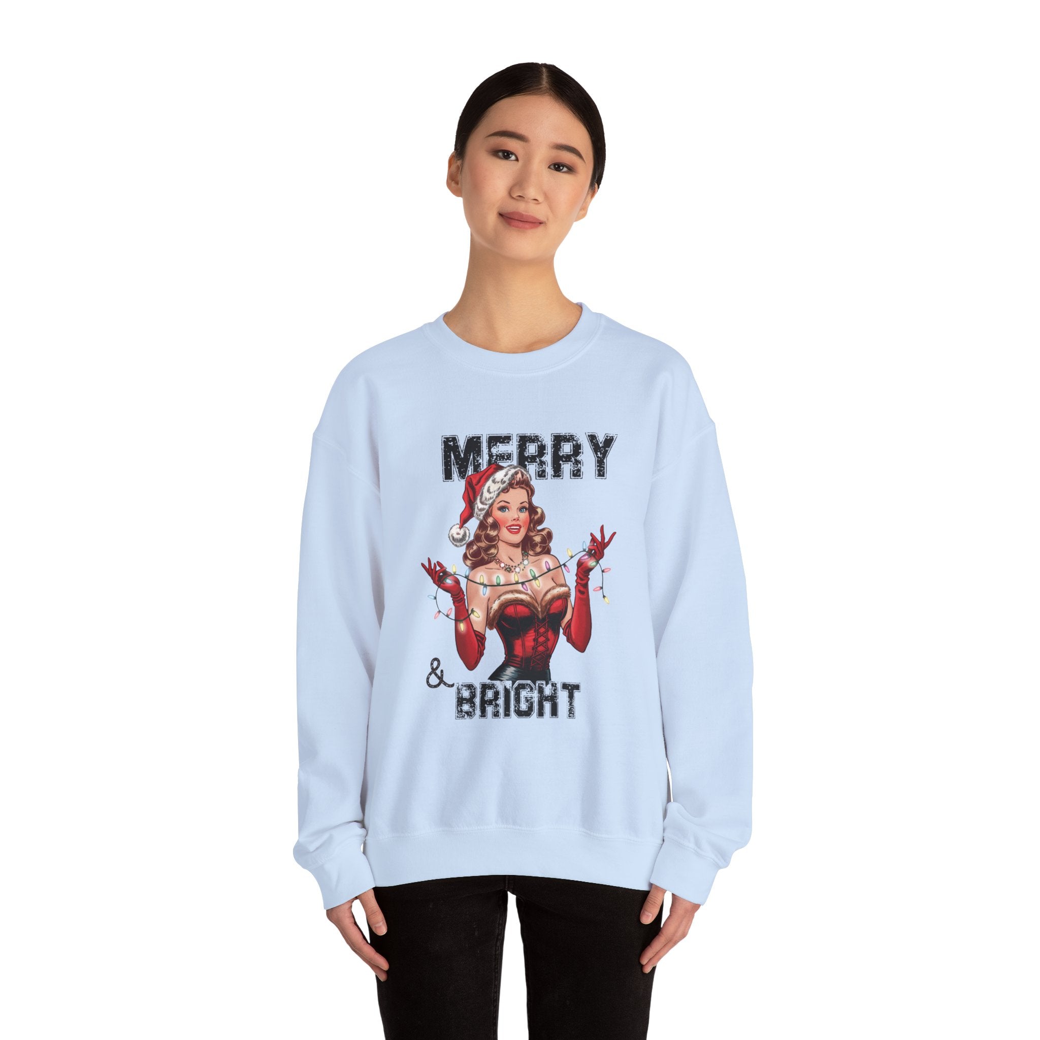 Vintage Santa Pin-Up Christmas Sweatshirt