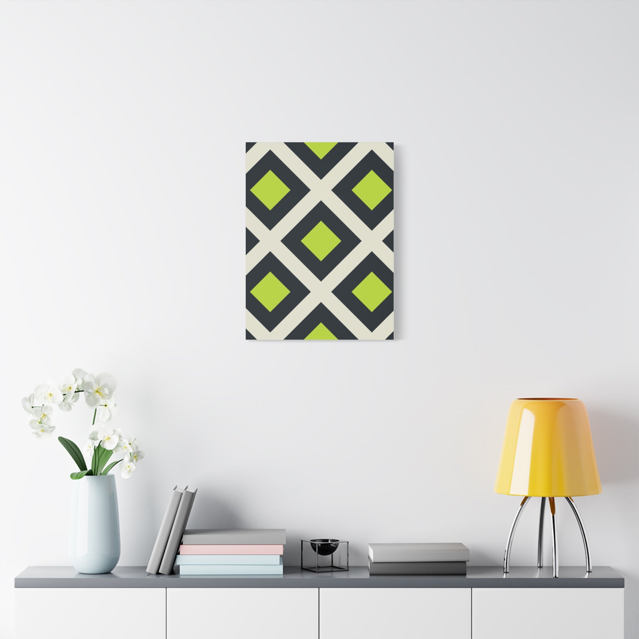 Geometric Teal & Green Canvas Art