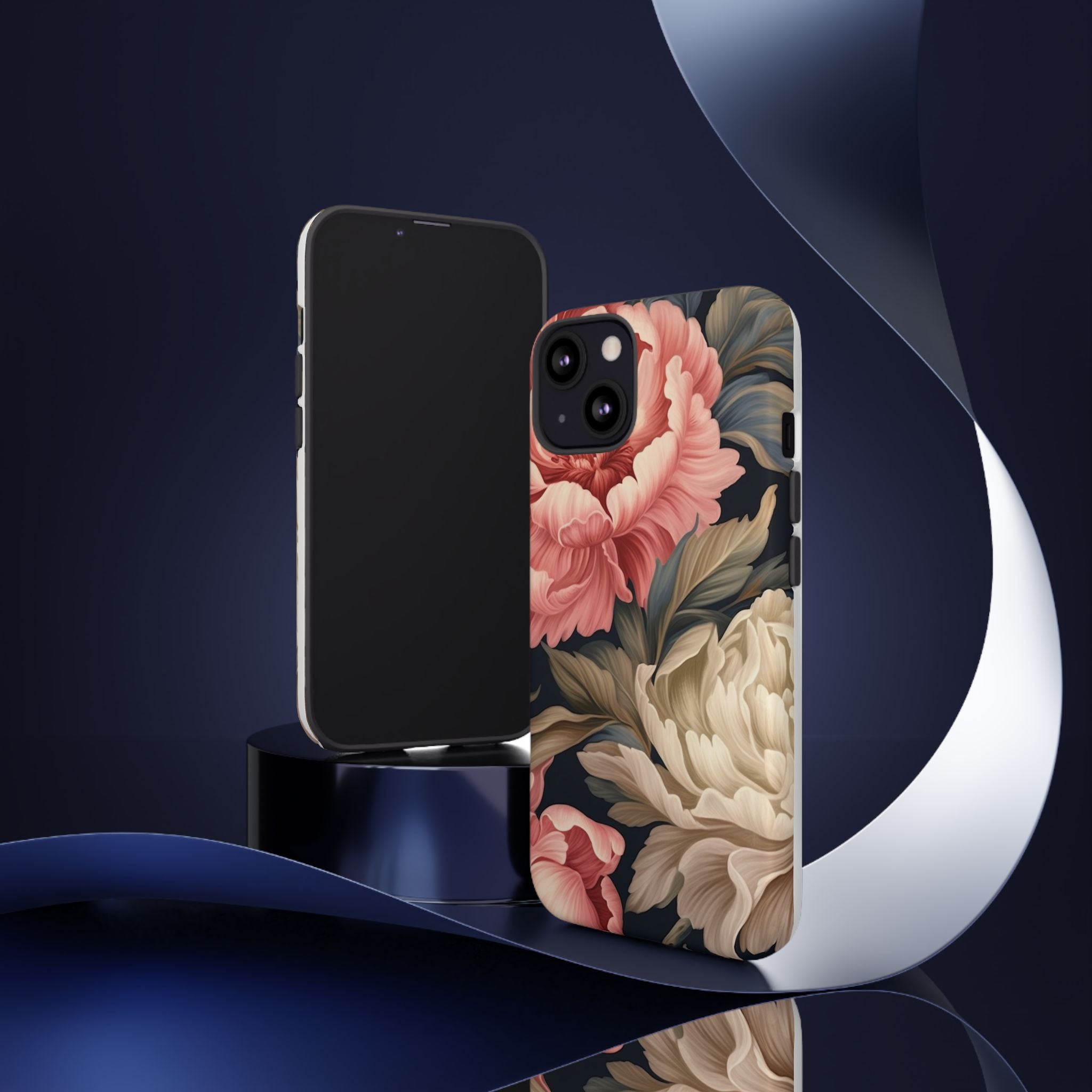 Blush Peony Floral iPhone Case - Hexagon Stone