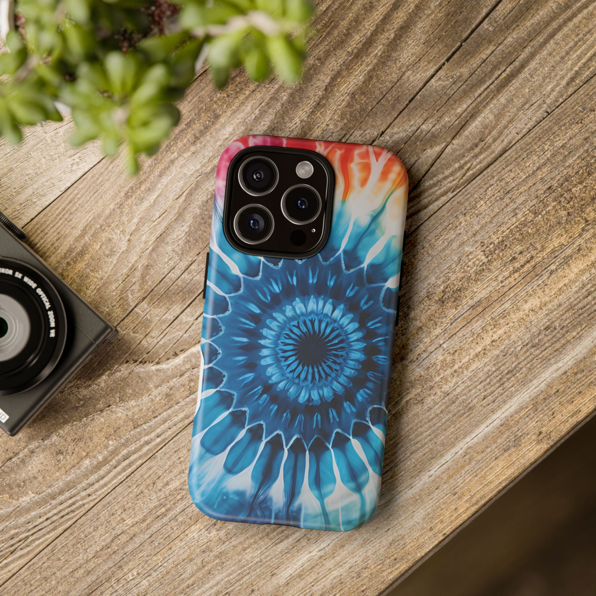 Cosmic Mandala Tie-Dye iPhone Case - Rugged Hexagon Stone