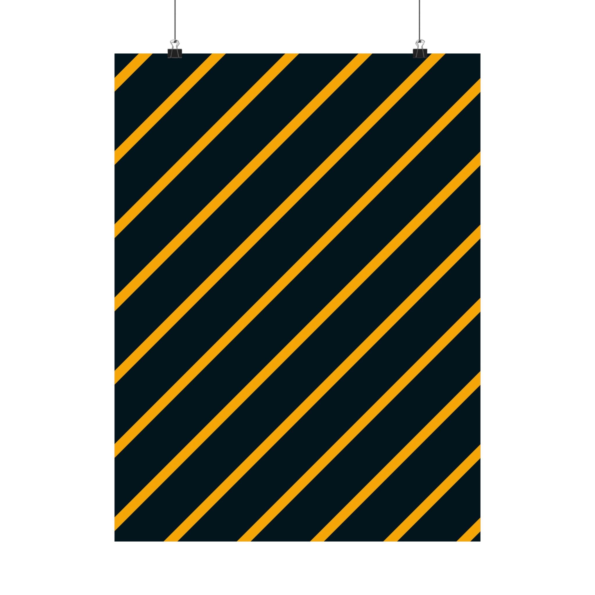 Bold Orange Diagonal Stripes Poster