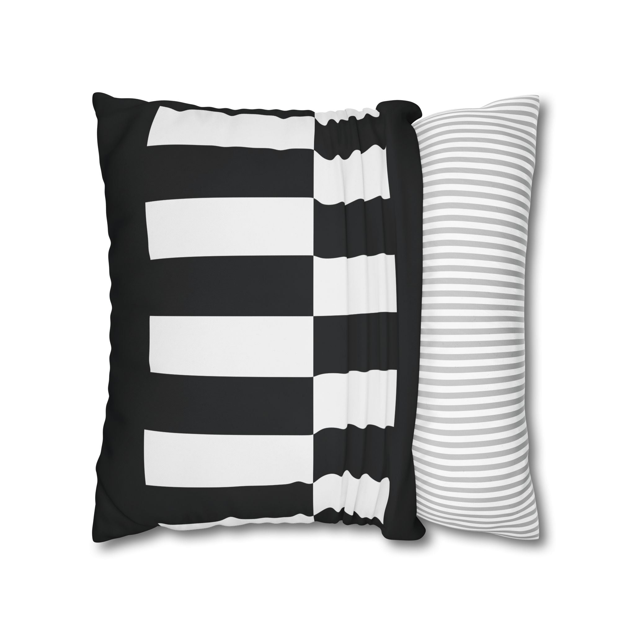 Abstract Checkered Pillowcase - Black & White