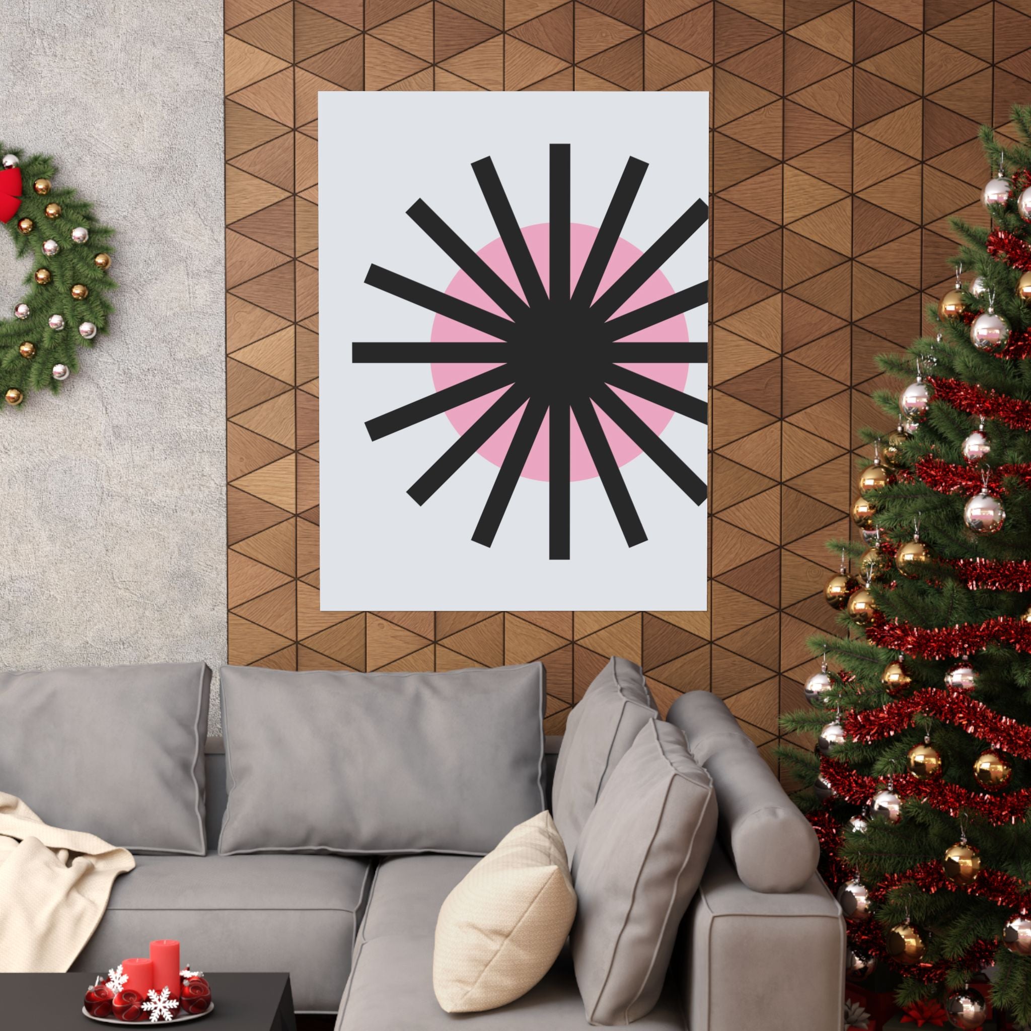 Mid-Century Sunburst Abstract Art Poster