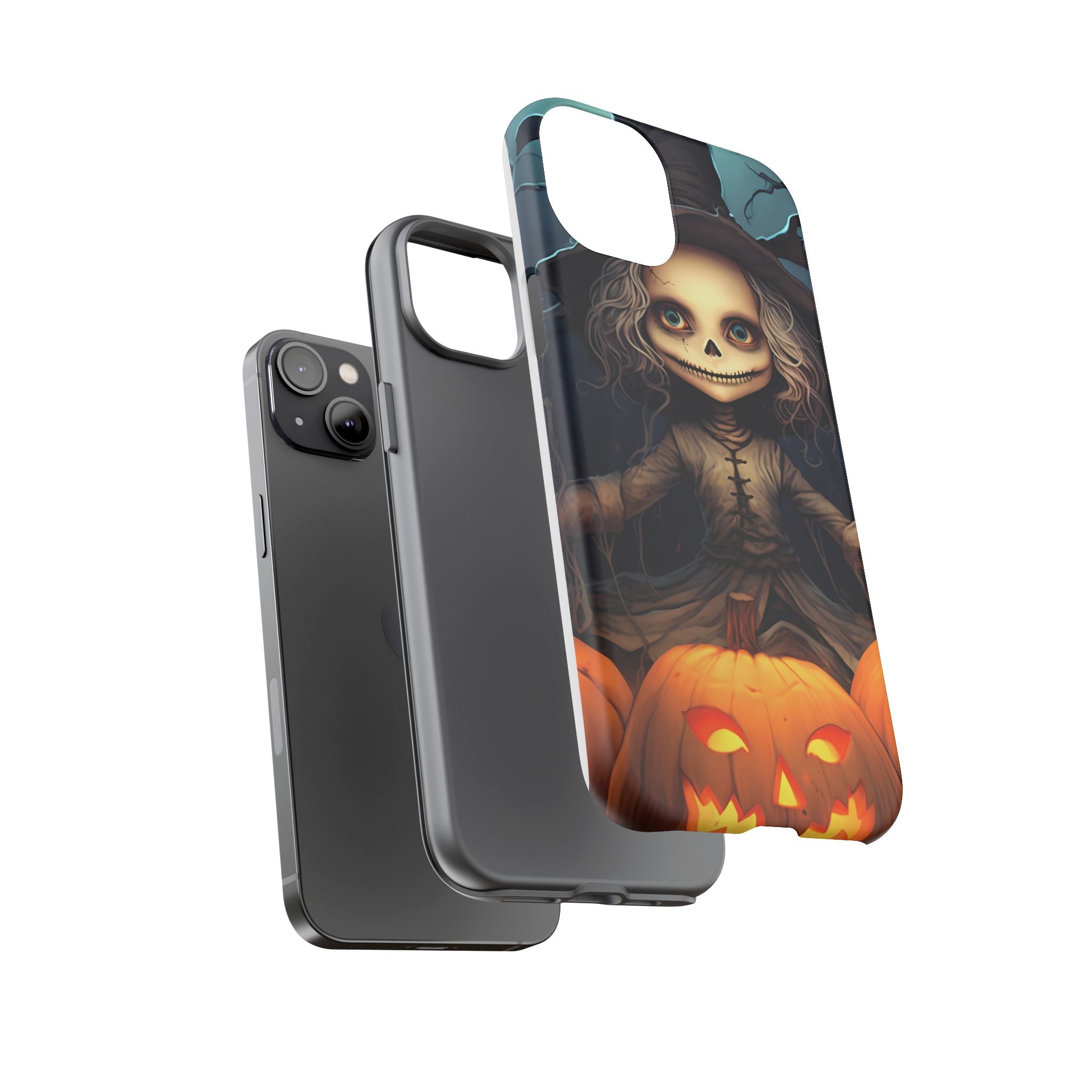 Spooky Skull Girl Halloween iPhone Case - Hexagon Stone