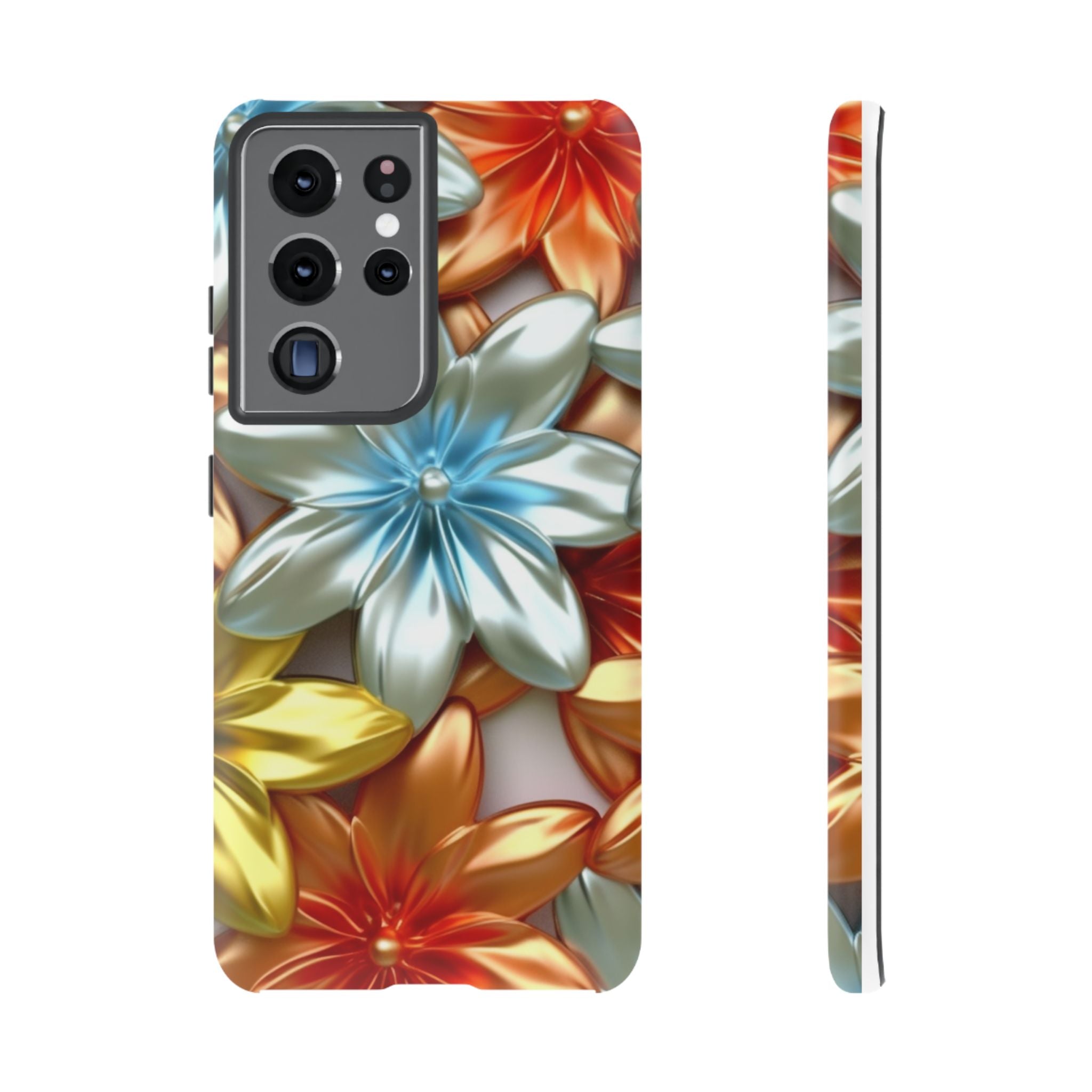 Metallic Flower Samsung Case - Stylish & Modern