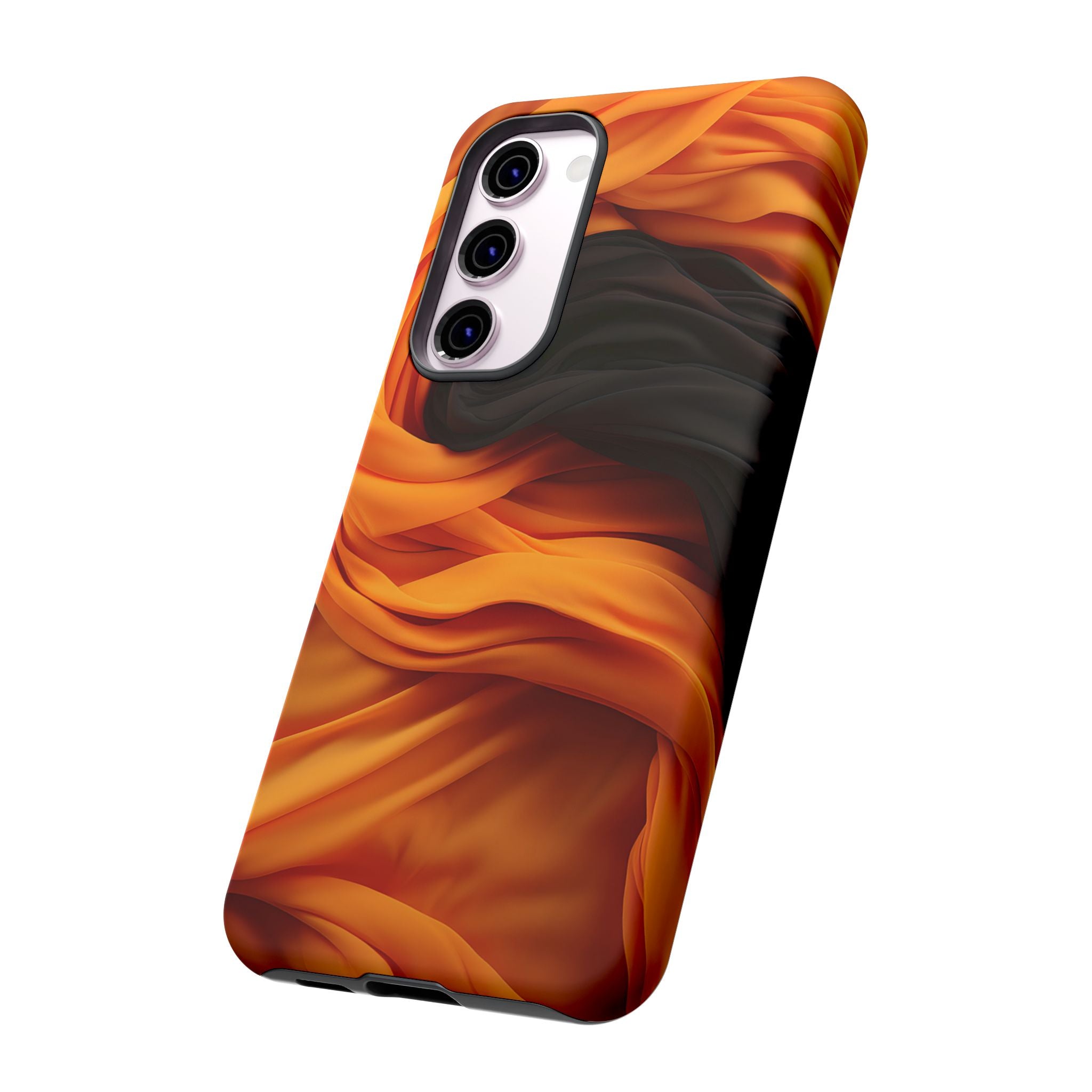 Abstract Orange & Gray Drape Samsung Case