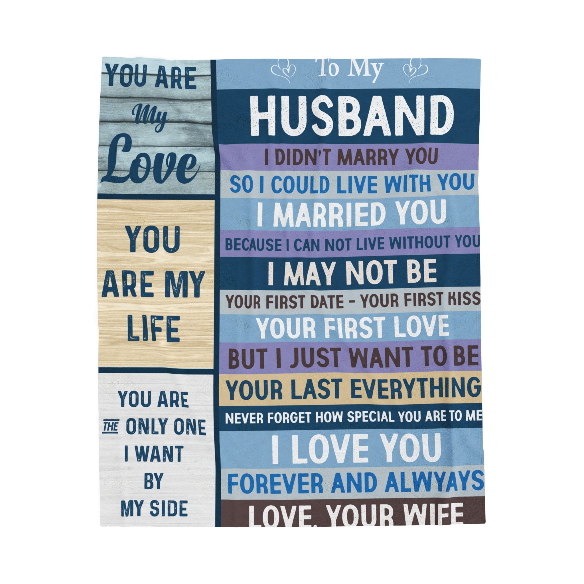 Love Letter Velveteen Blanket for Husband