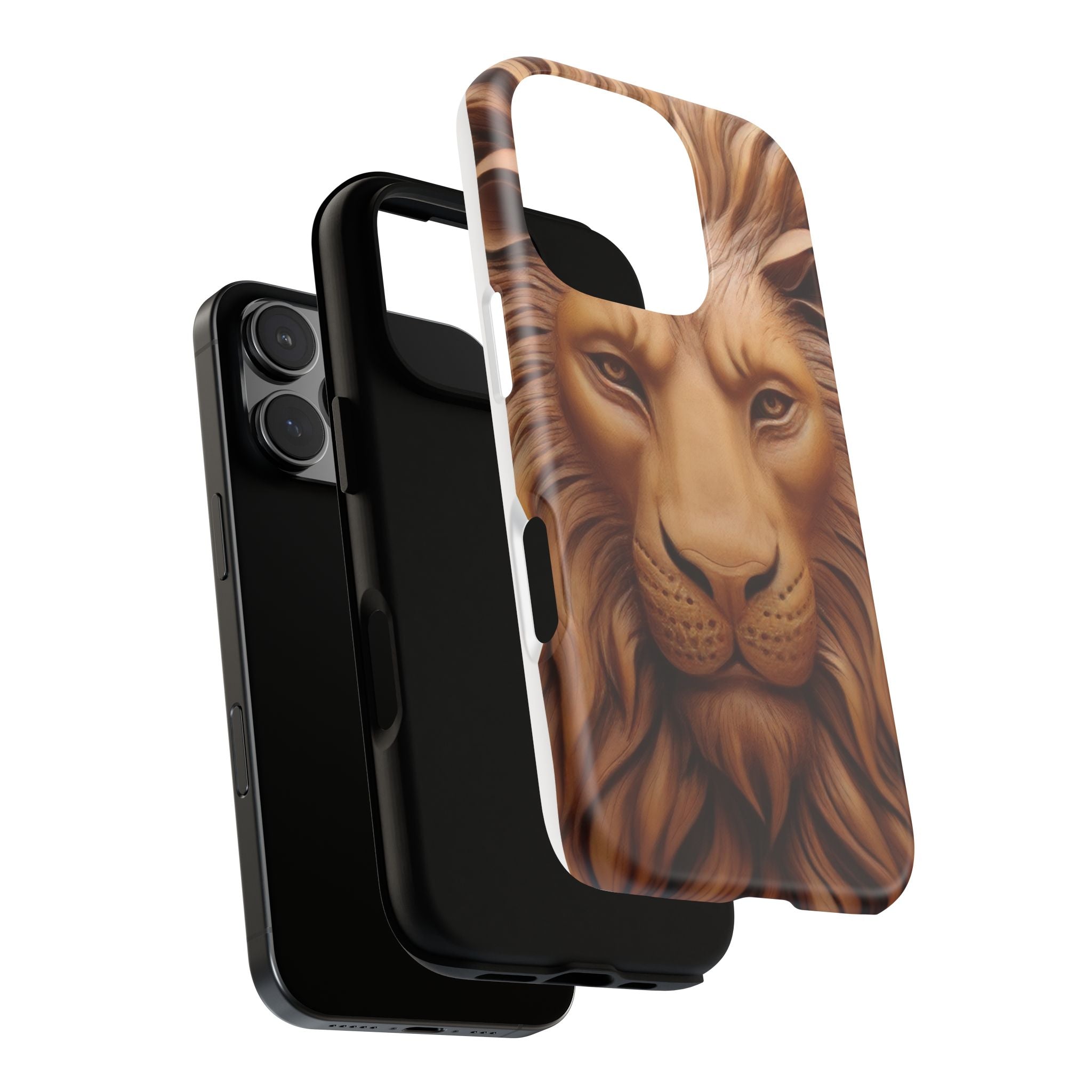 Majestic Lion Head Hexagon Stone iPhone Case