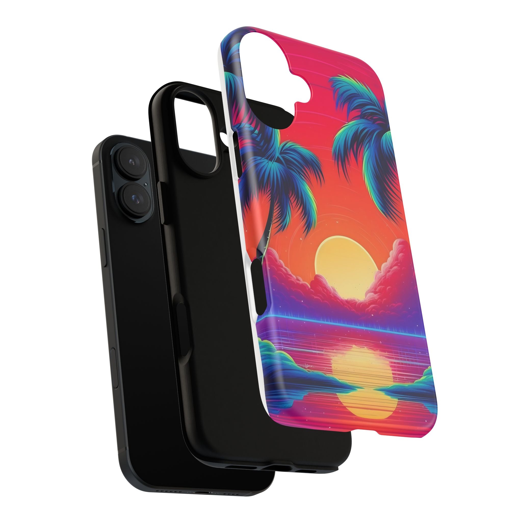 Sunset Palm Hexagon iPhone Case - Rugged