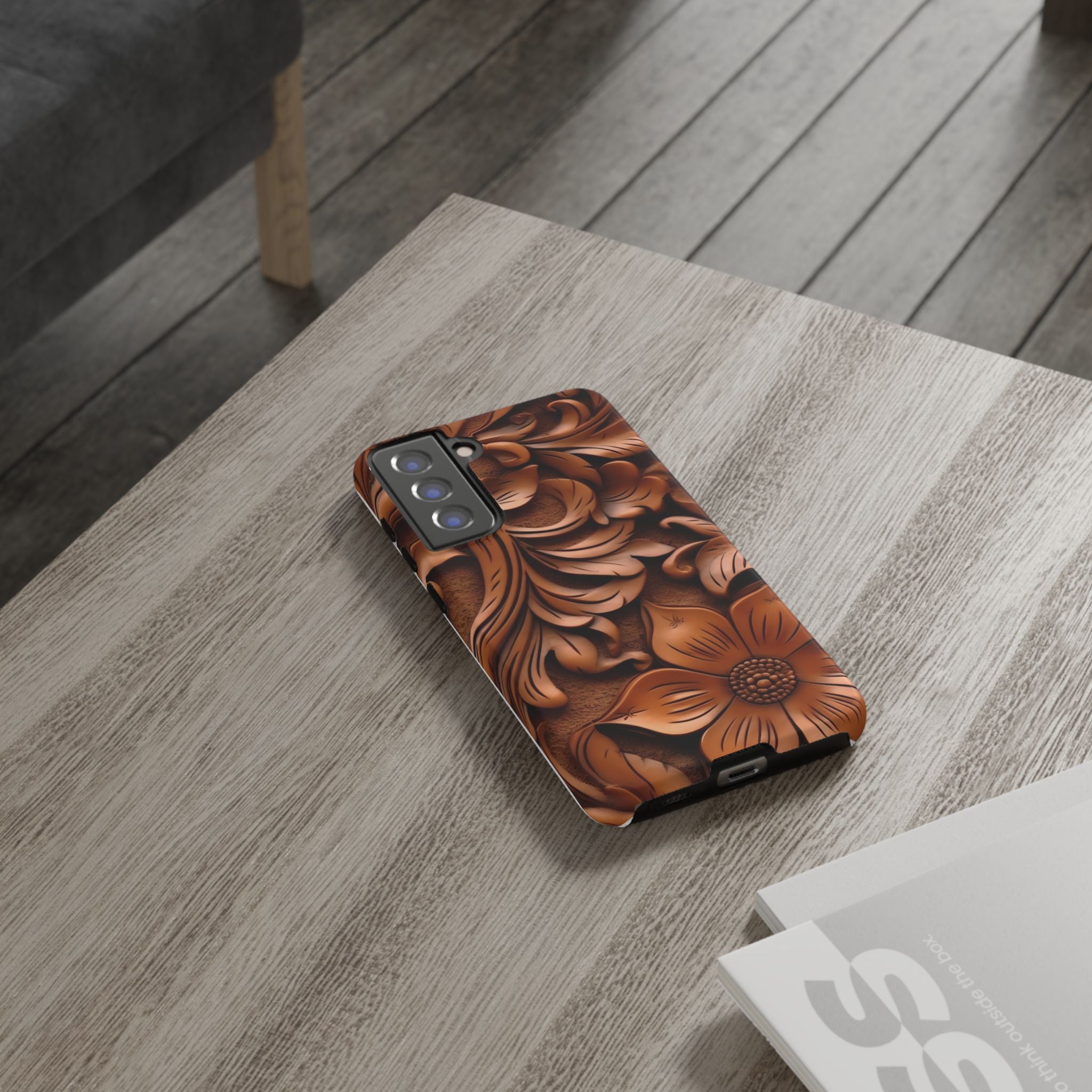 Baroque Floral Wood Samsung Case