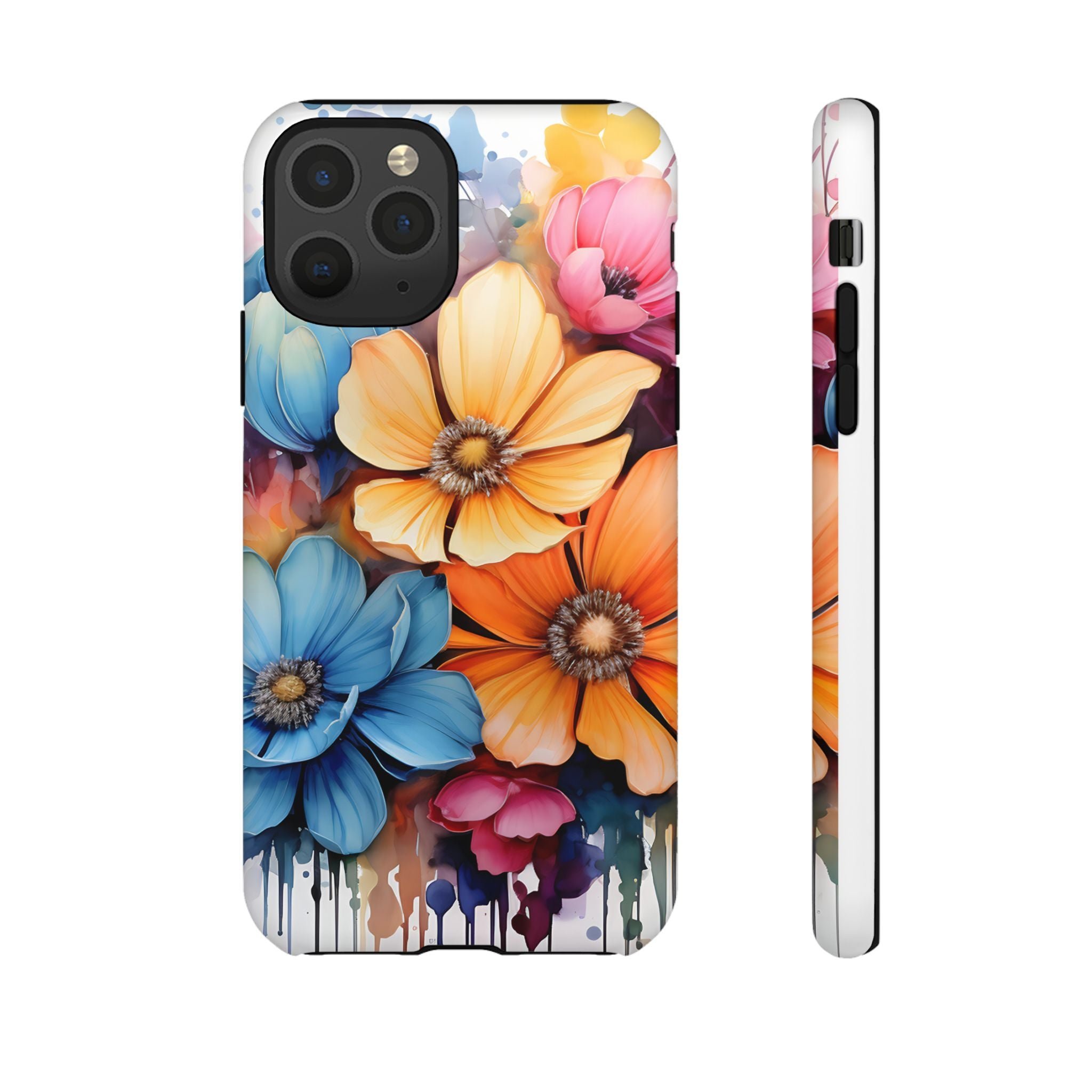 Vibrant Floral Watercolor iPhone Case - Hexagon Stone