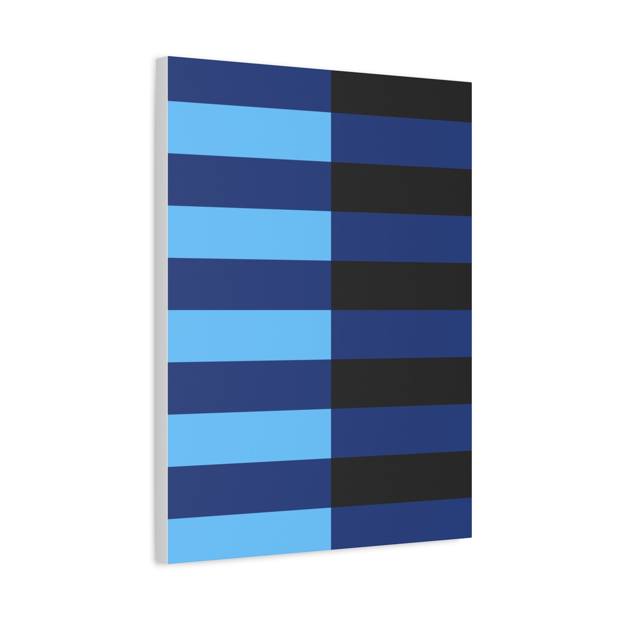 Abstract Blue & Grey Stripe Canvas Art