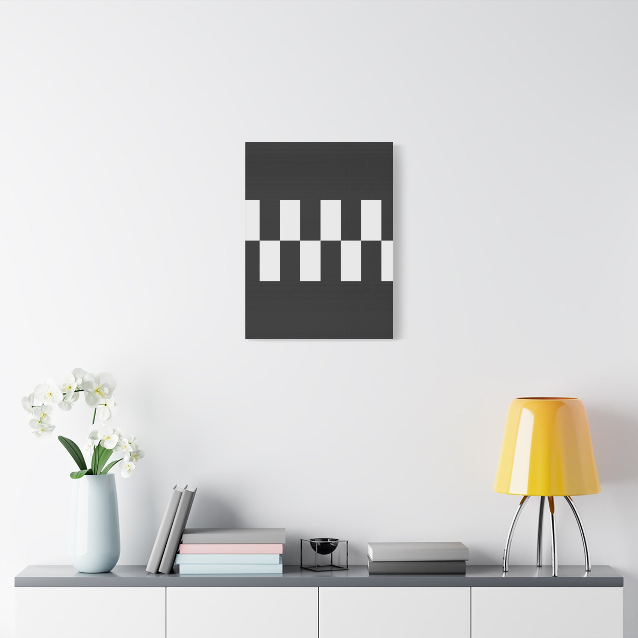 Black & White Checkered Canvas Art