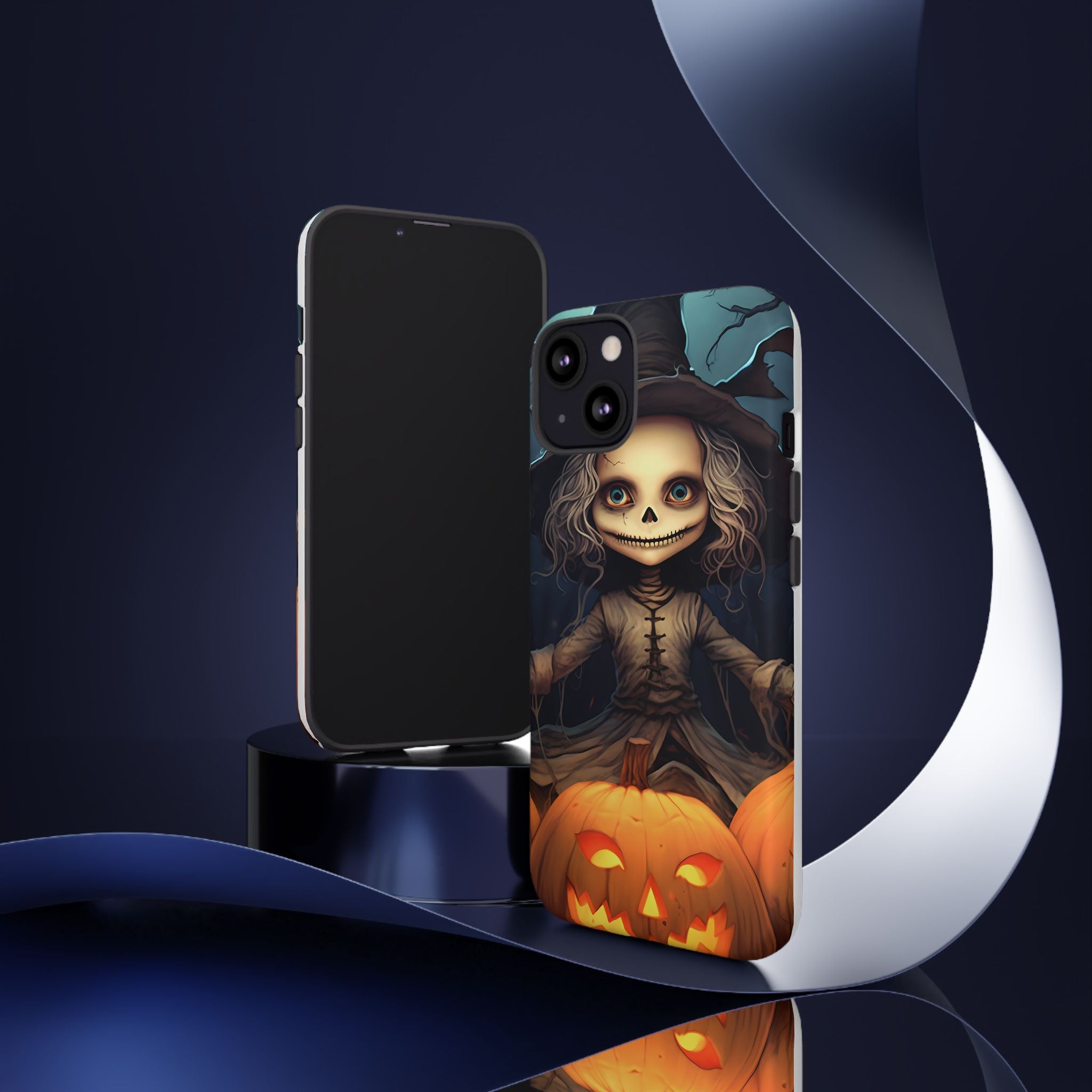 Spooky Skull Girl Halloween iPhone Case - Hexagon Stone