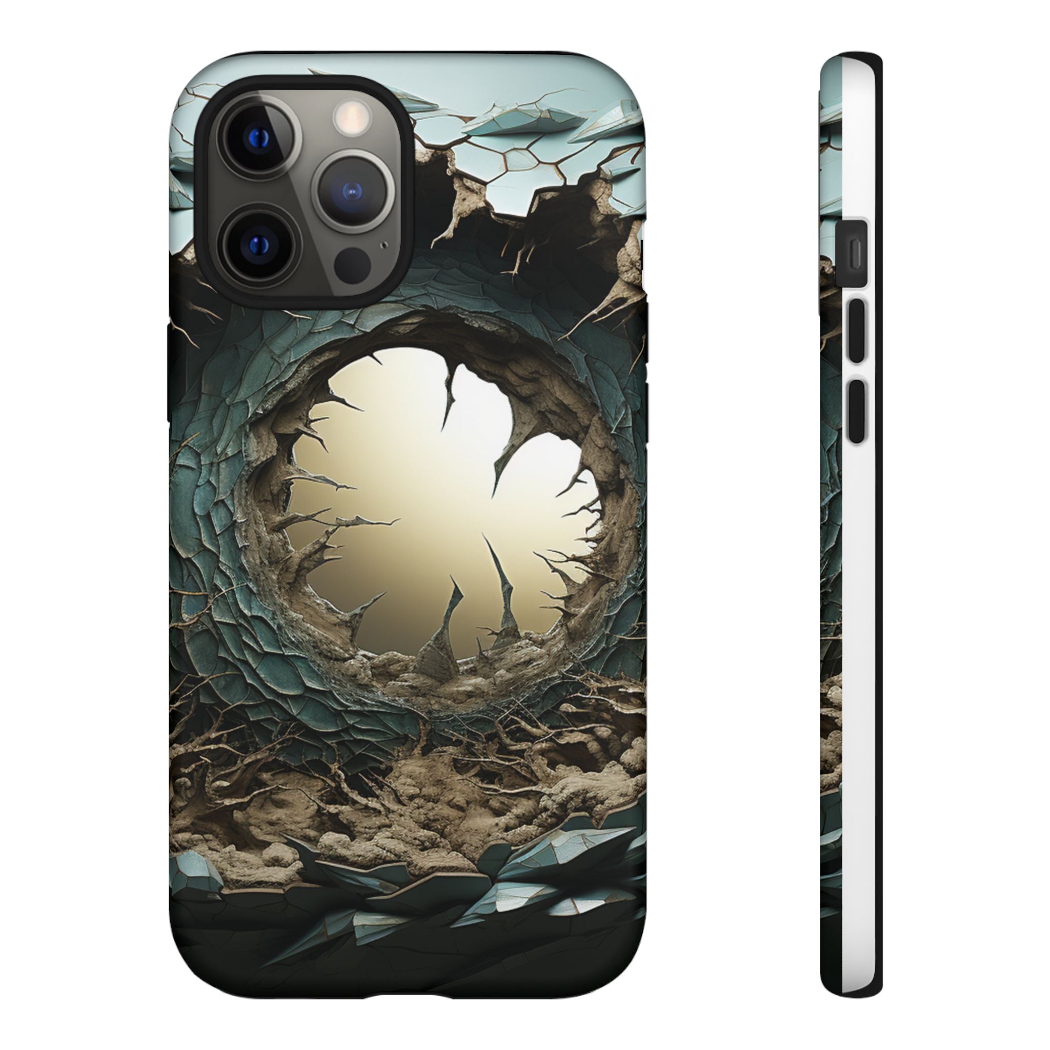 Surreal Alien Landscape Hexagon Stone iPhone Case