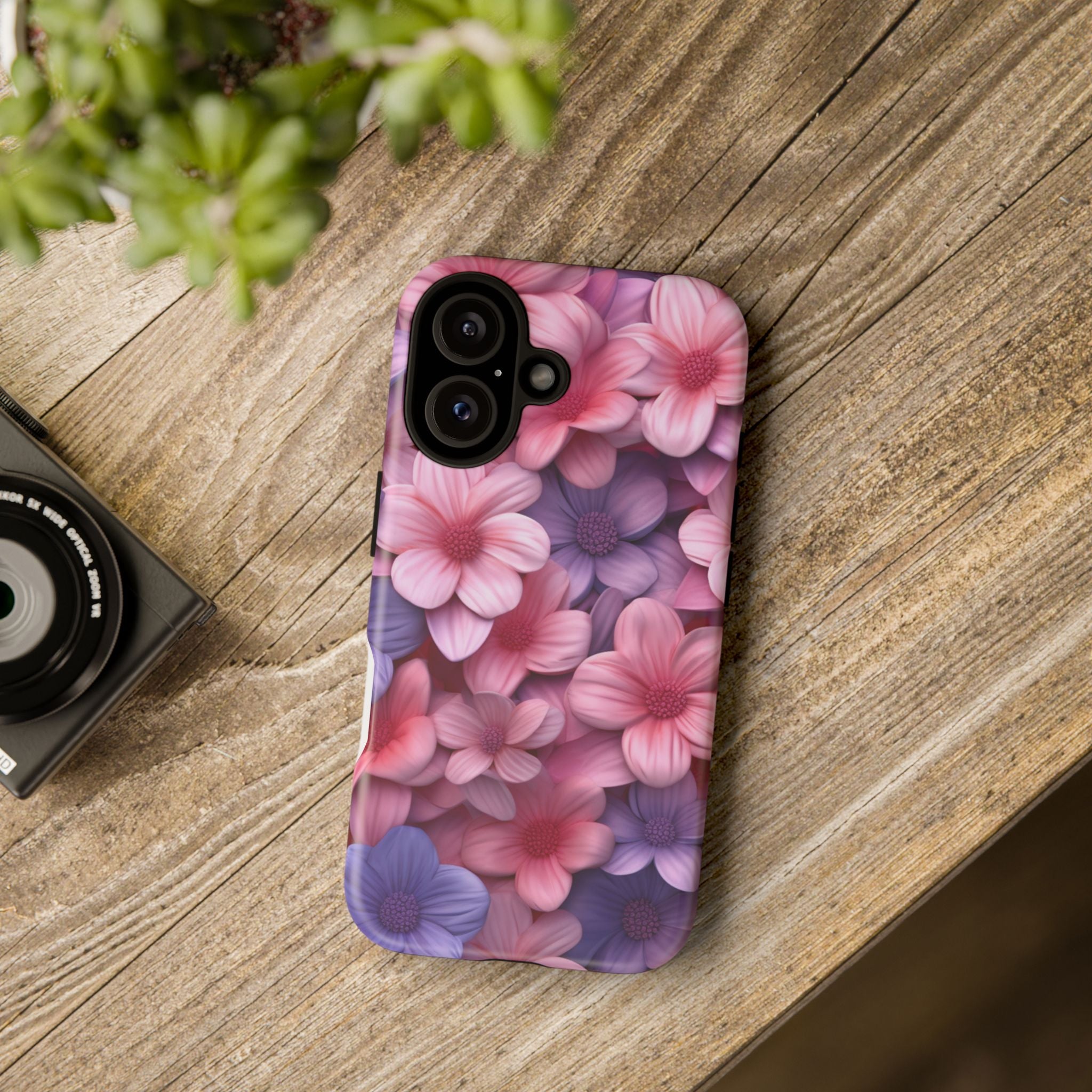 Floral Bloom Hexagon Stone iPhone Case