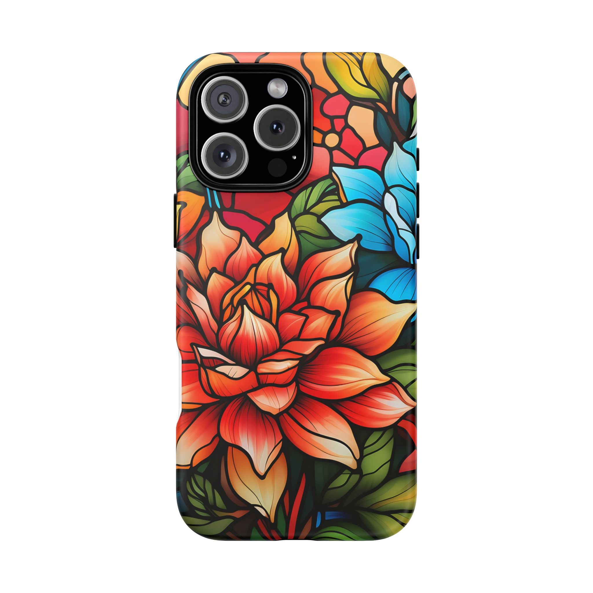 Stained Glass Floral iPhone Case - Hexagon Stone