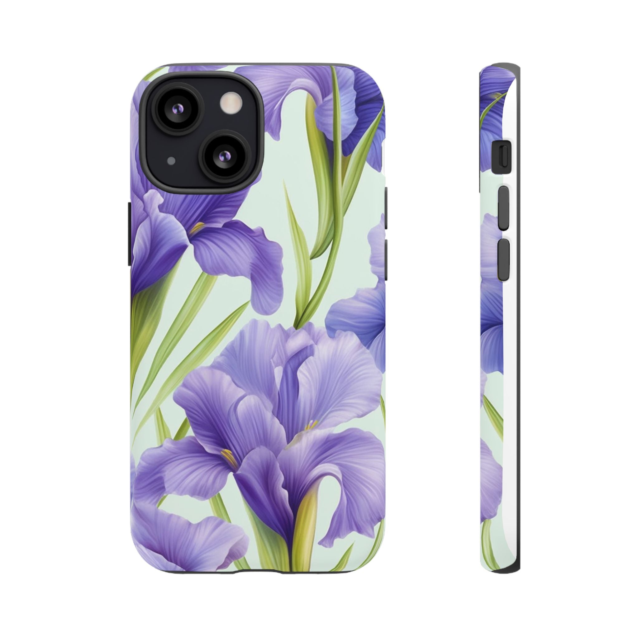 Purple Iris Floral iPhone Case - Hexagon Stone