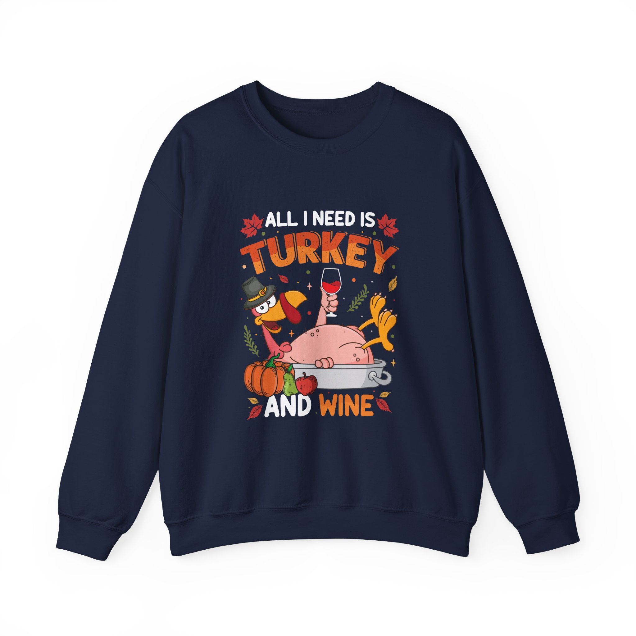 Thanksgiving Turkey & Wine Sweatshirt