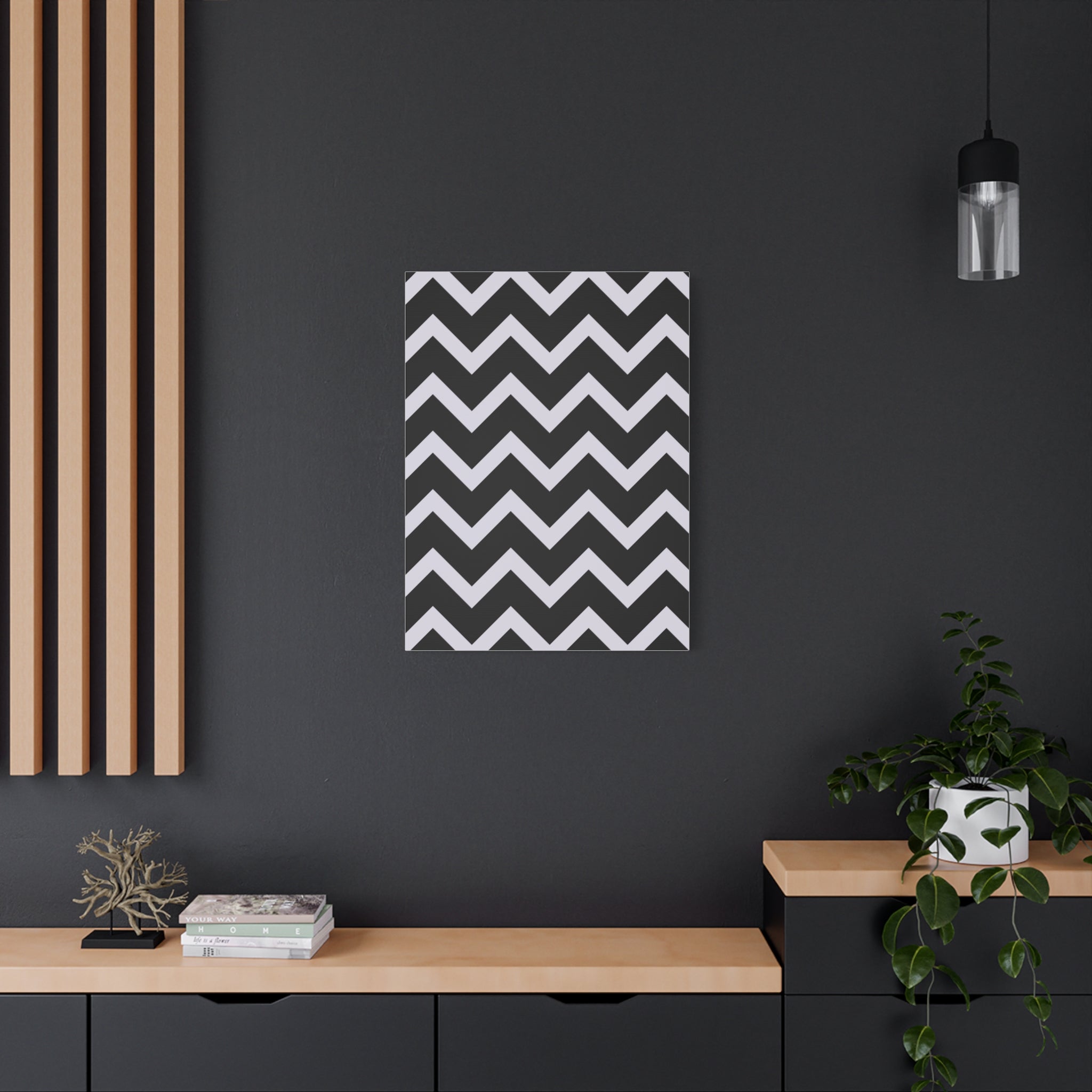 Modern Chevron Zigzag Matte Canvas Art