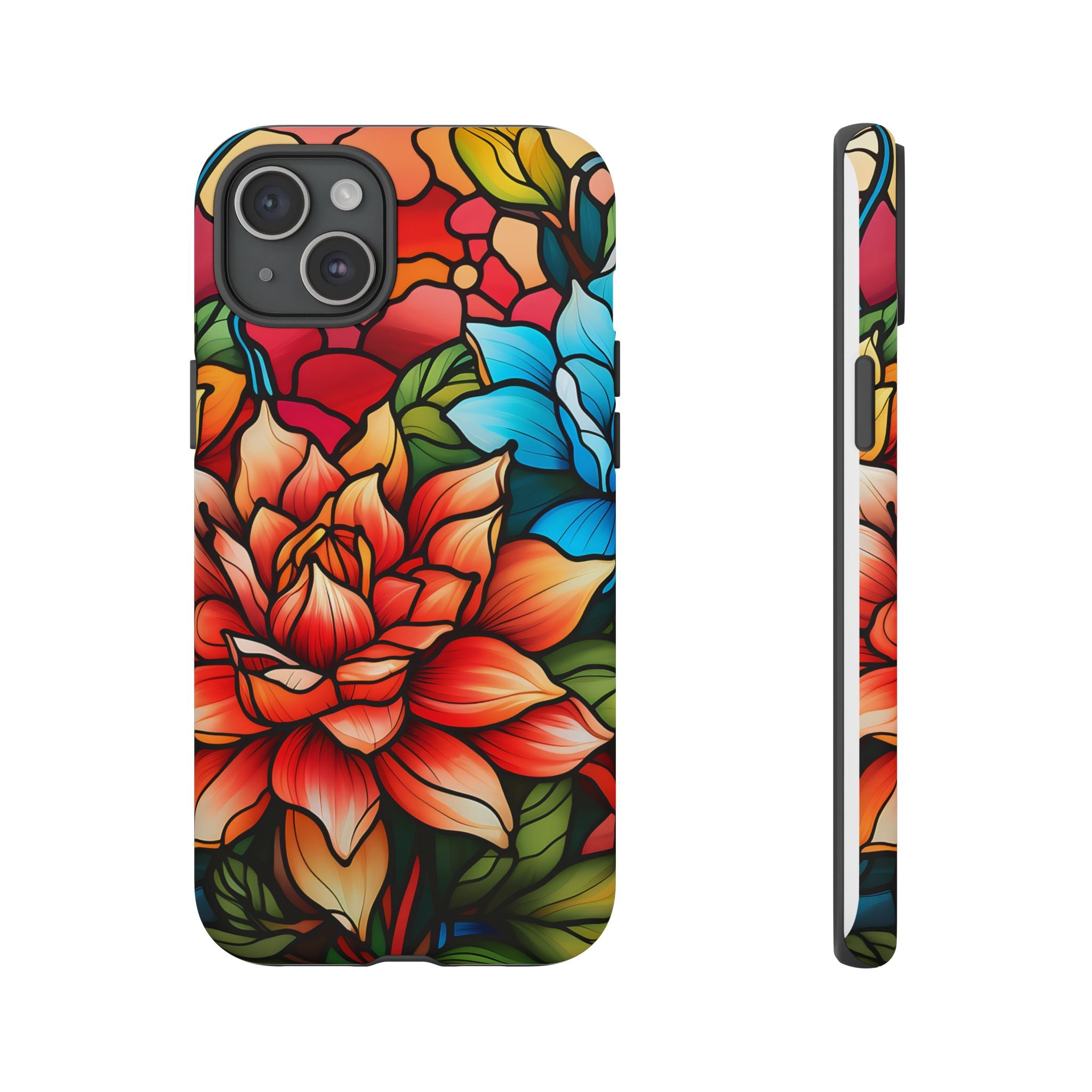 Stained Glass Floral iPhone Case - Hexagon Stone