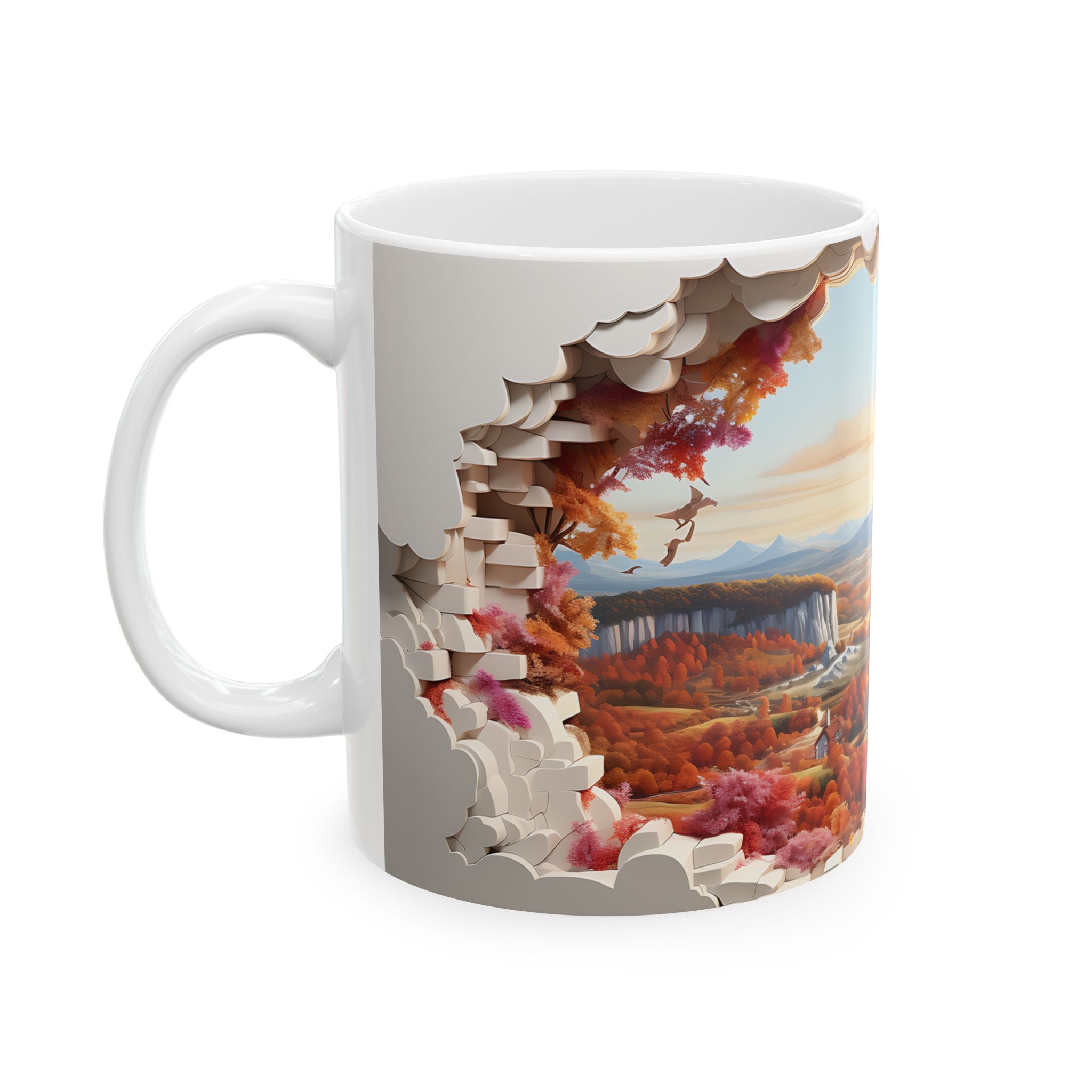 Autumn Portal Mug: Dreamy Fall Scene