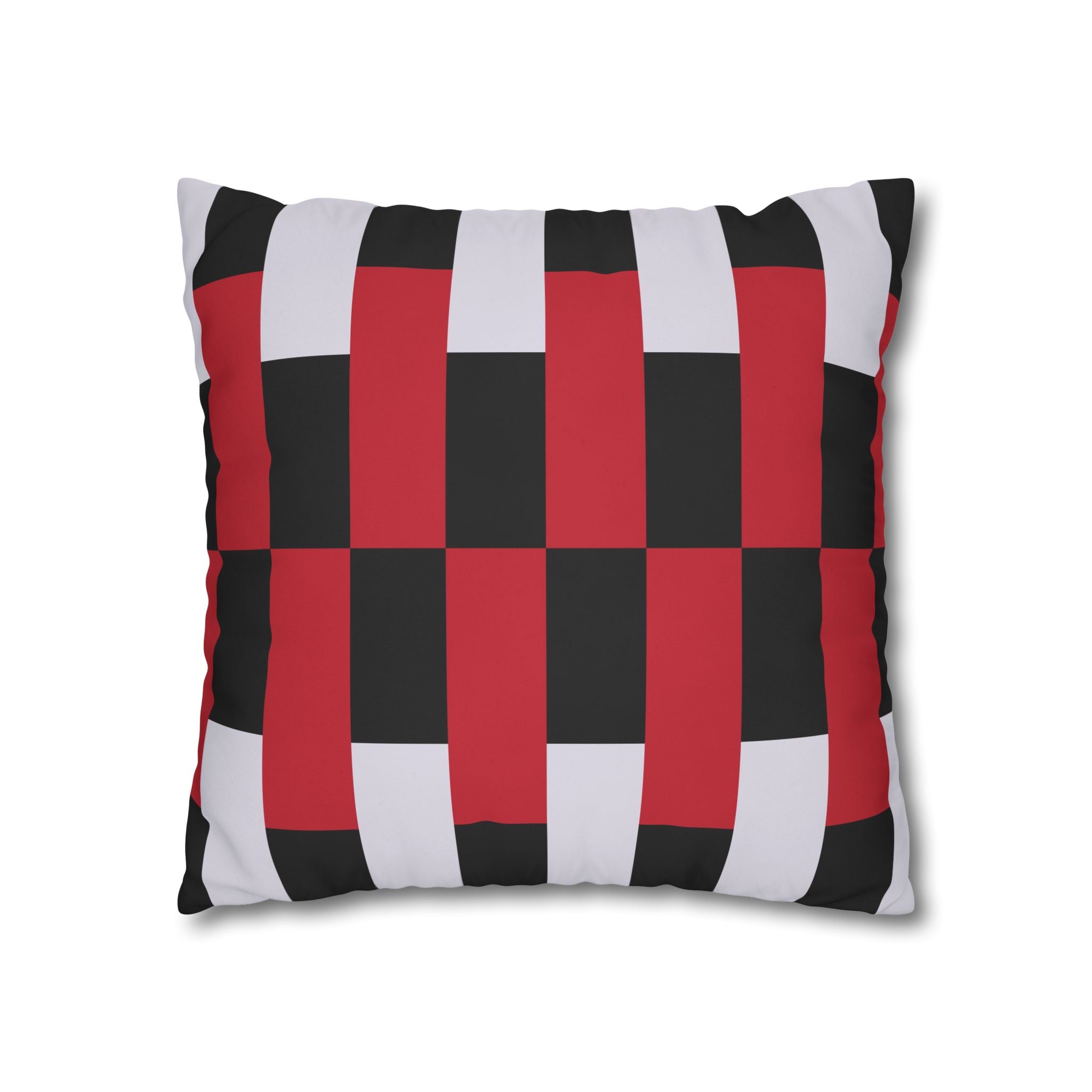 Geometric Stripe Pillowcase - Crimson & Gray