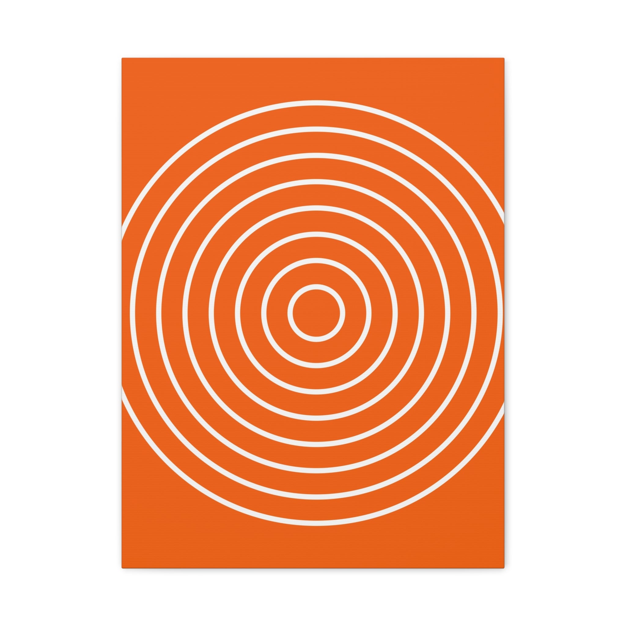 Orange Abstract Circles Matte Canvas Art