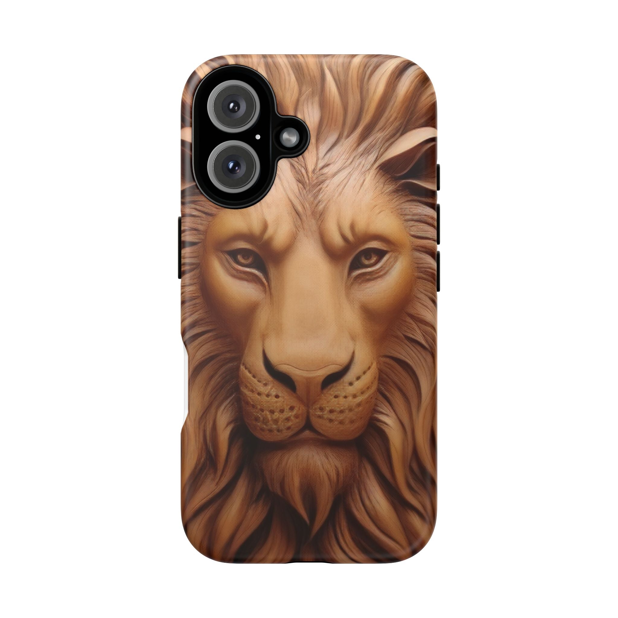 Majestic Lion Head Hexagon Stone iPhone Case