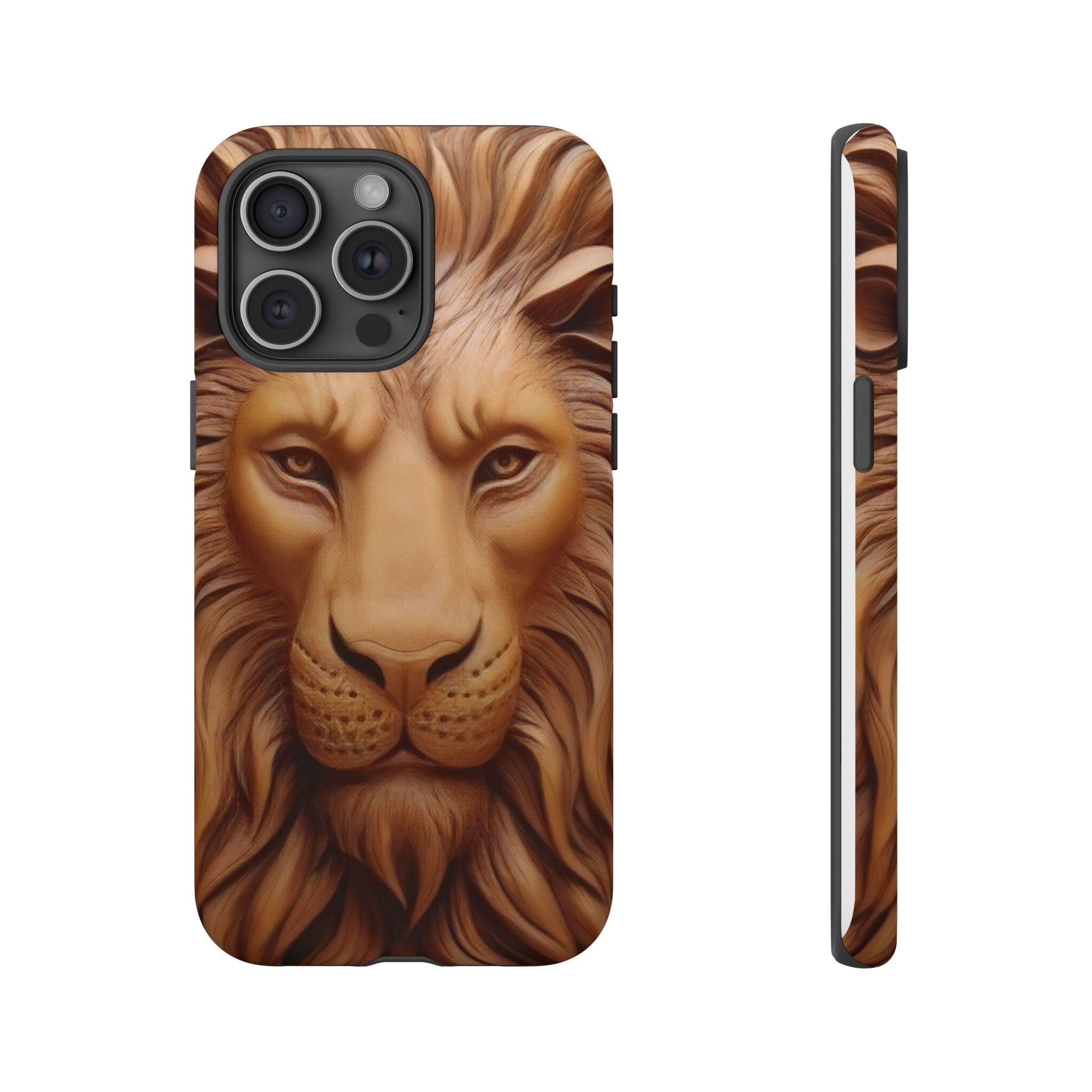 Majestic Lion Head Hexagon Stone iPhone Case