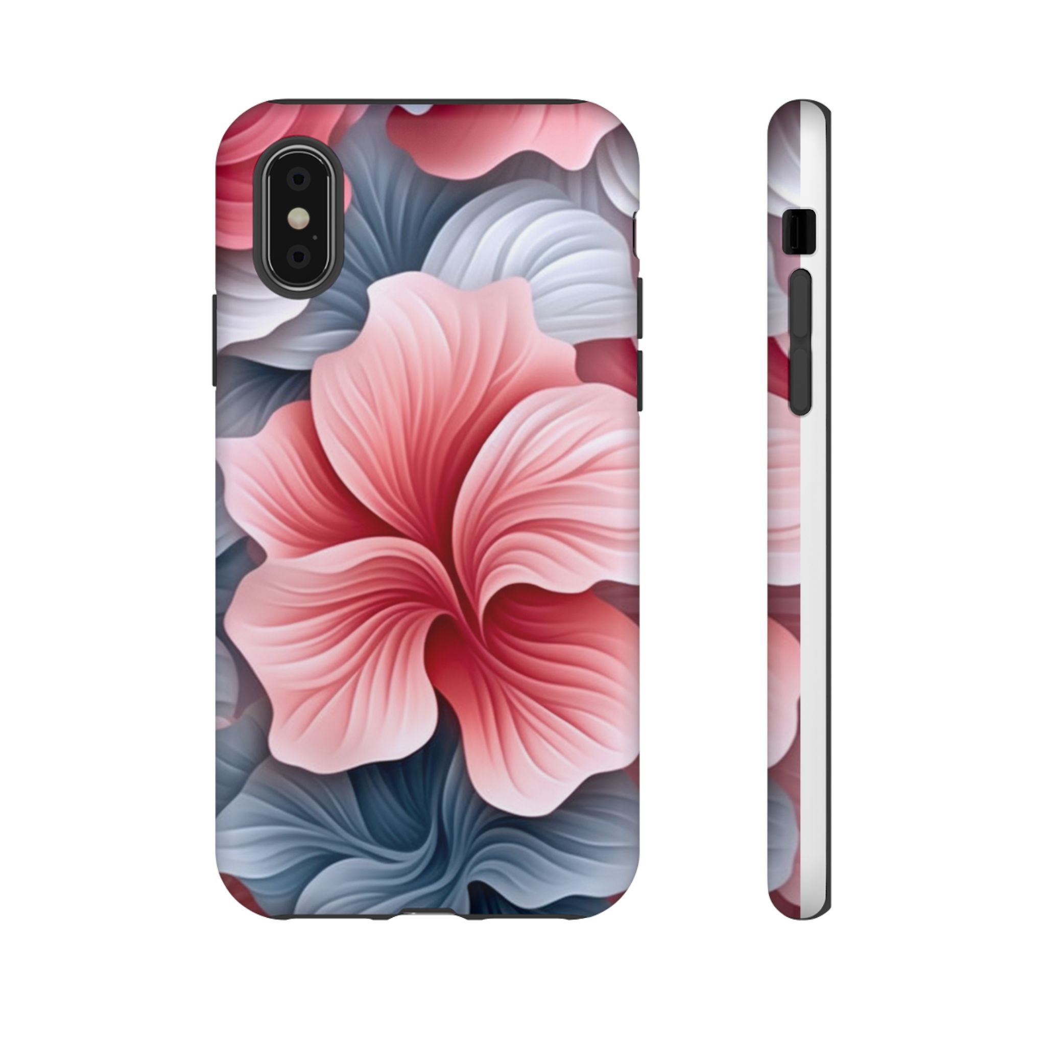 Abstract Floral Pink iPhone Case - Hexagon Stone