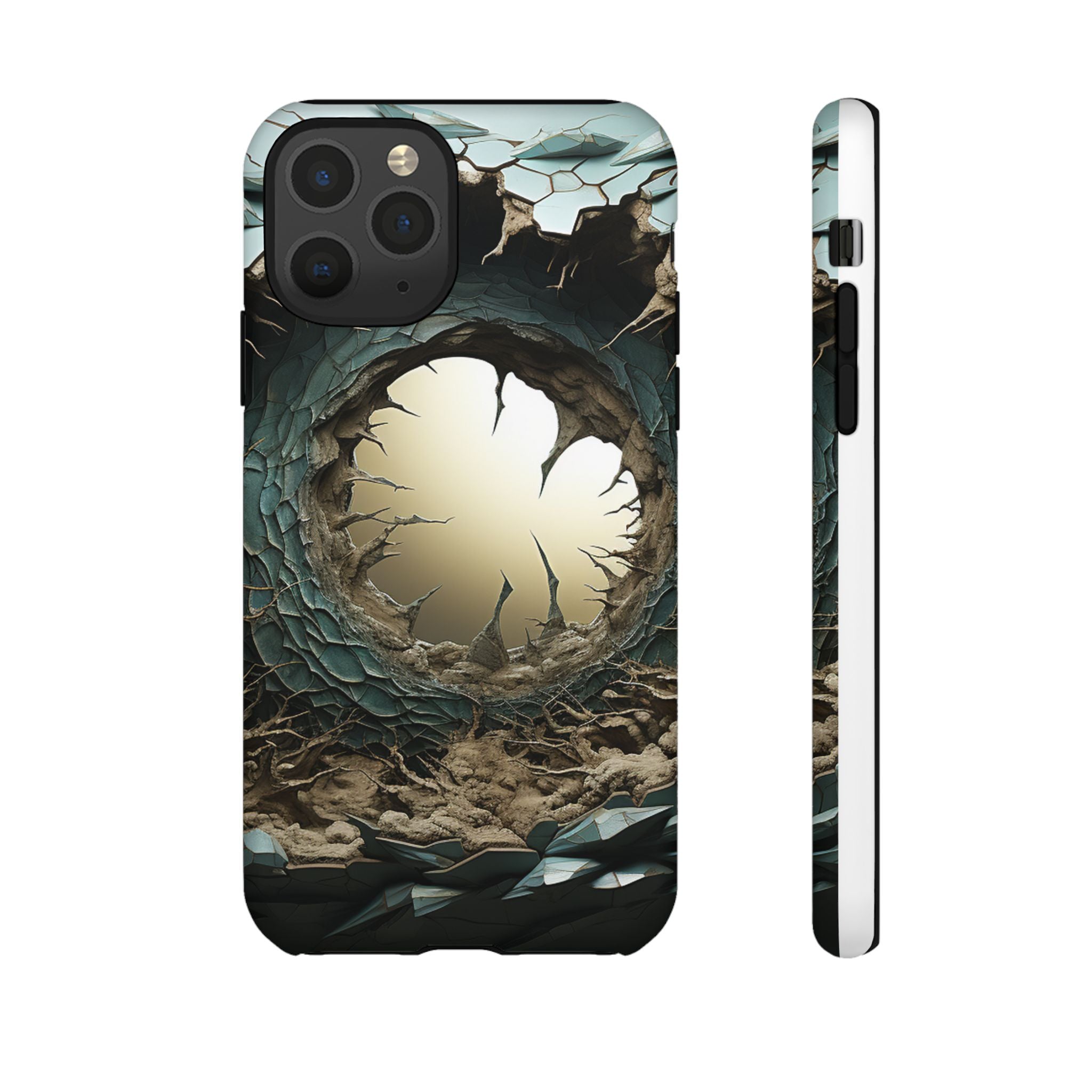 Surreal Alien Landscape Hexagon Stone iPhone Case