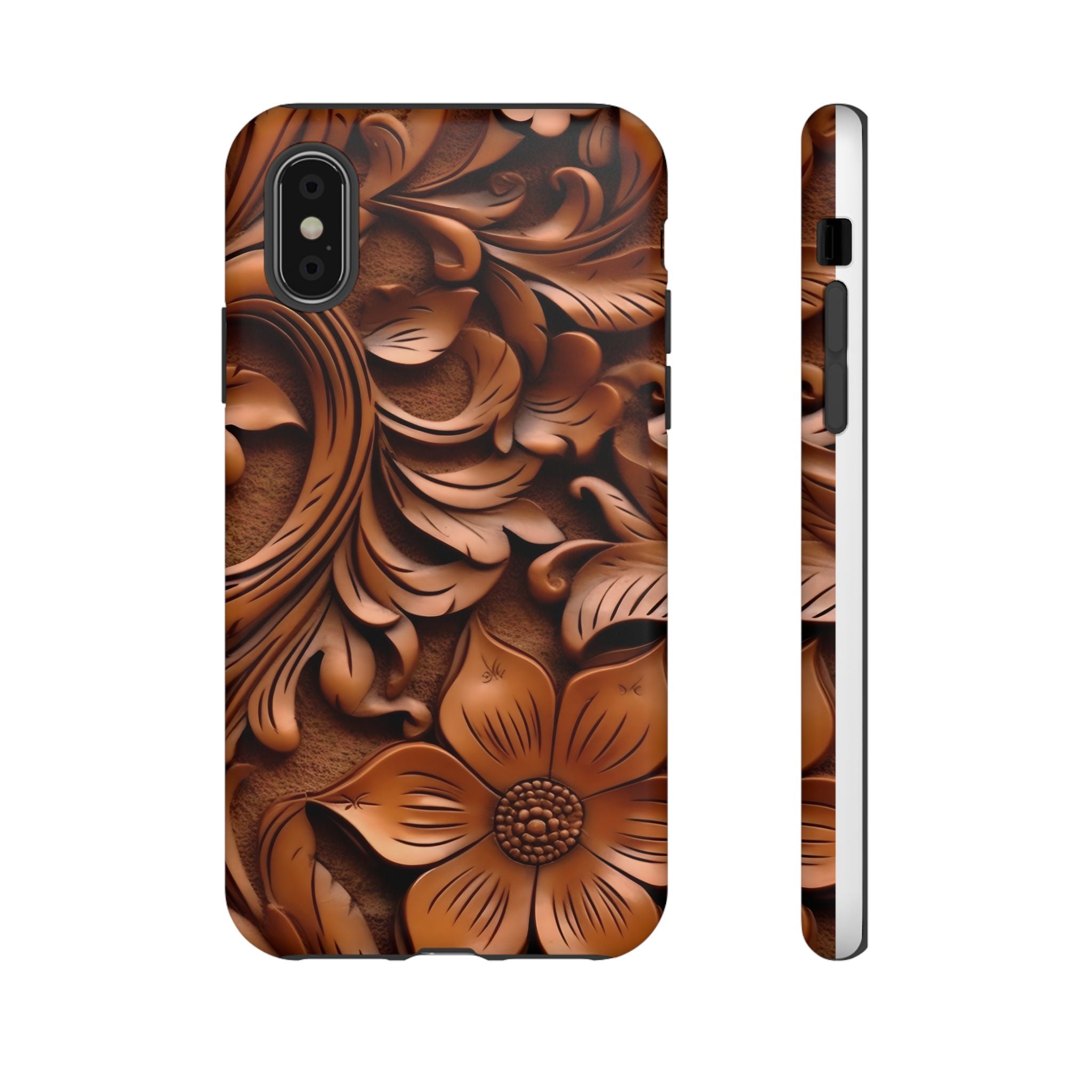 Baroque Floral Hexagon Stone iPhone Case