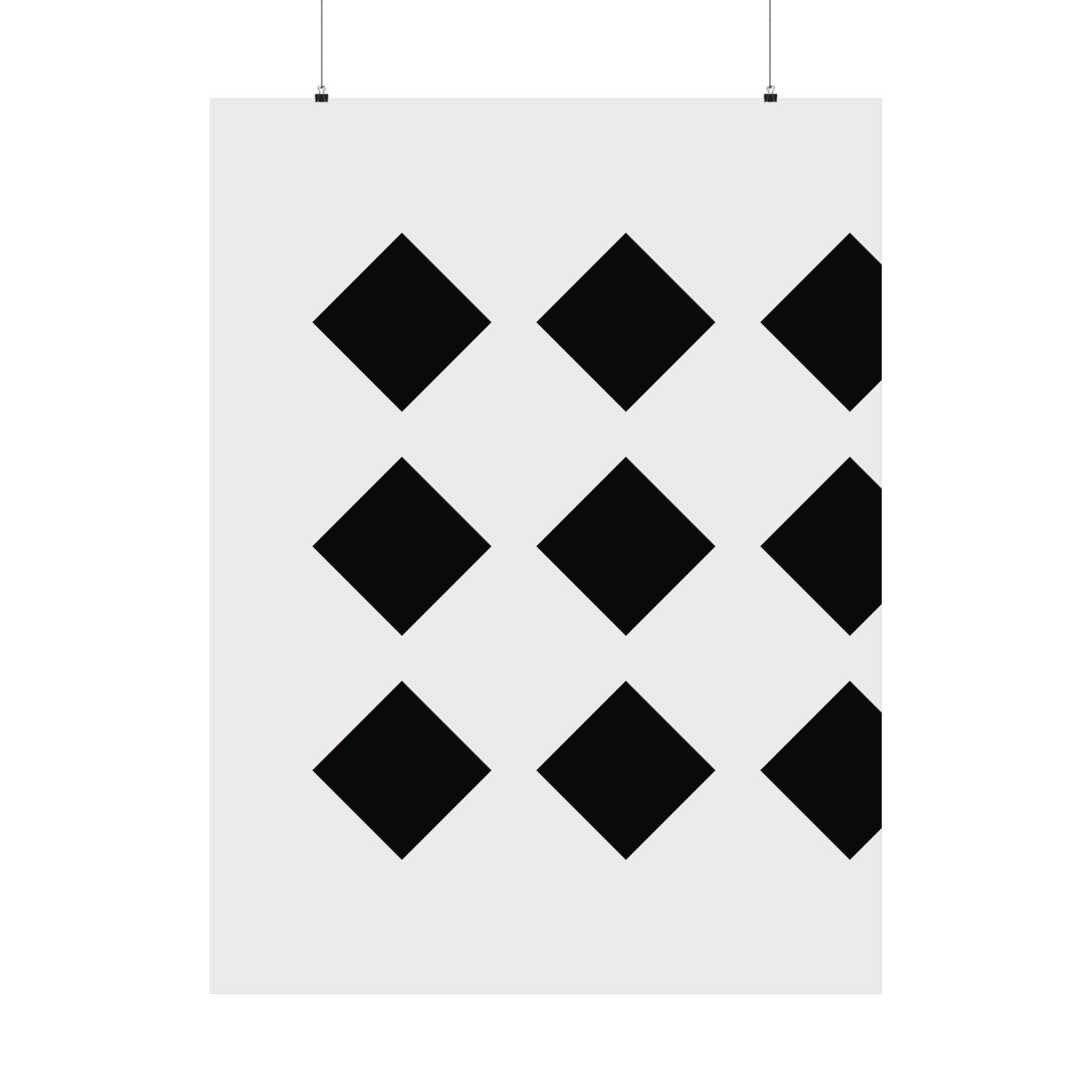 Black Diamond Grid: Minimalist Art Poster