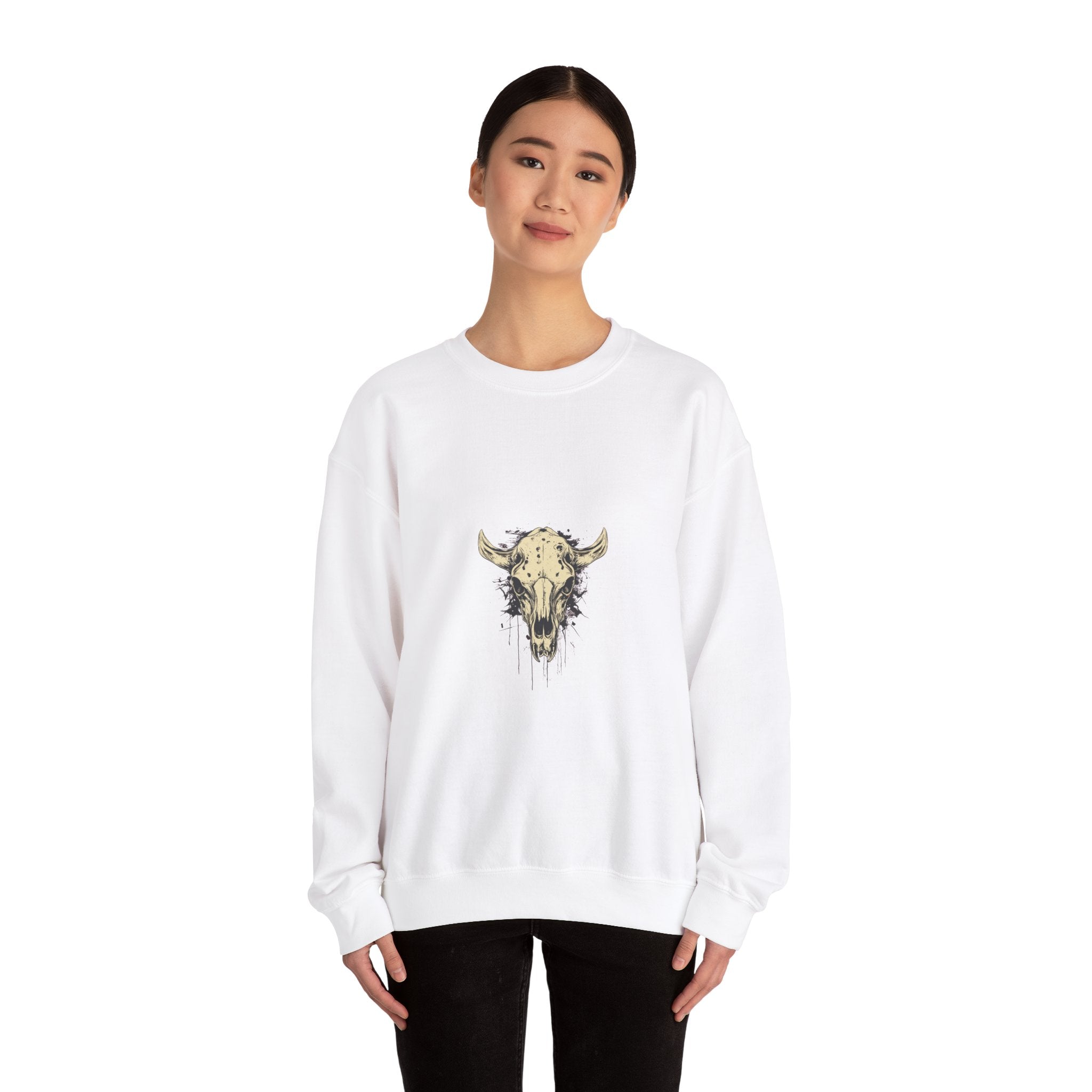 Grunge Bull Skull Sweatshirt