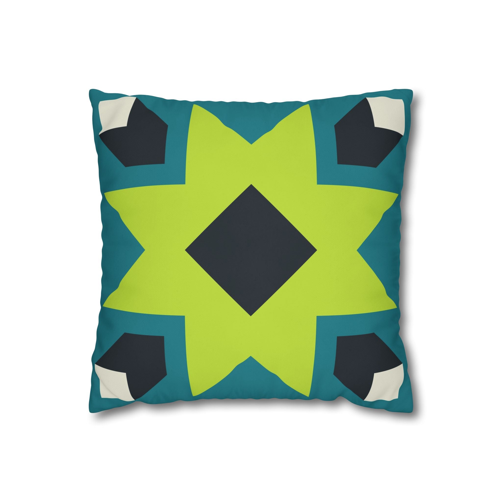 Geometric Teal Star Pillowcase