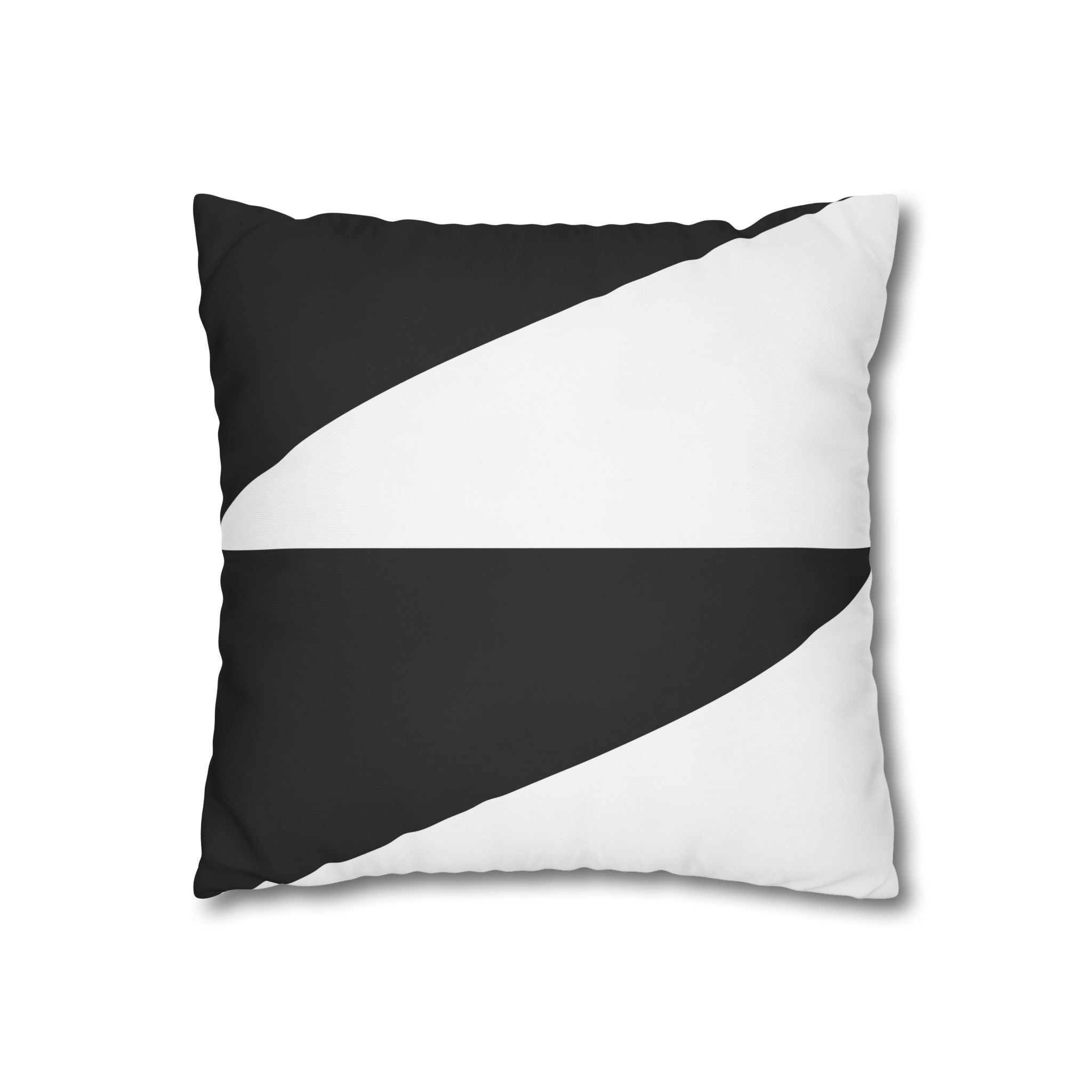 Geometric Triangle Pillowcase - Black & White