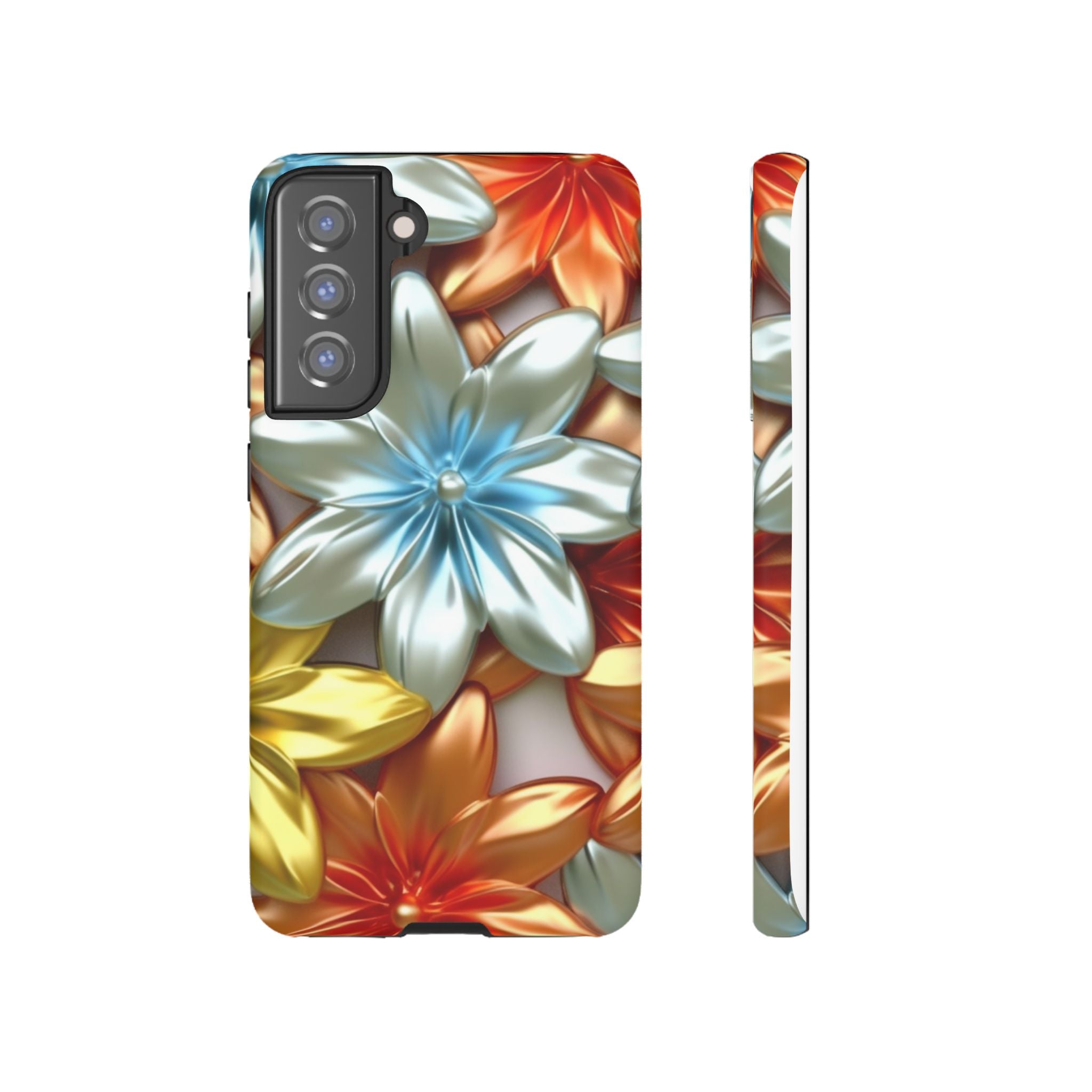 Metallic Flower Samsung Case - Stylish & Modern